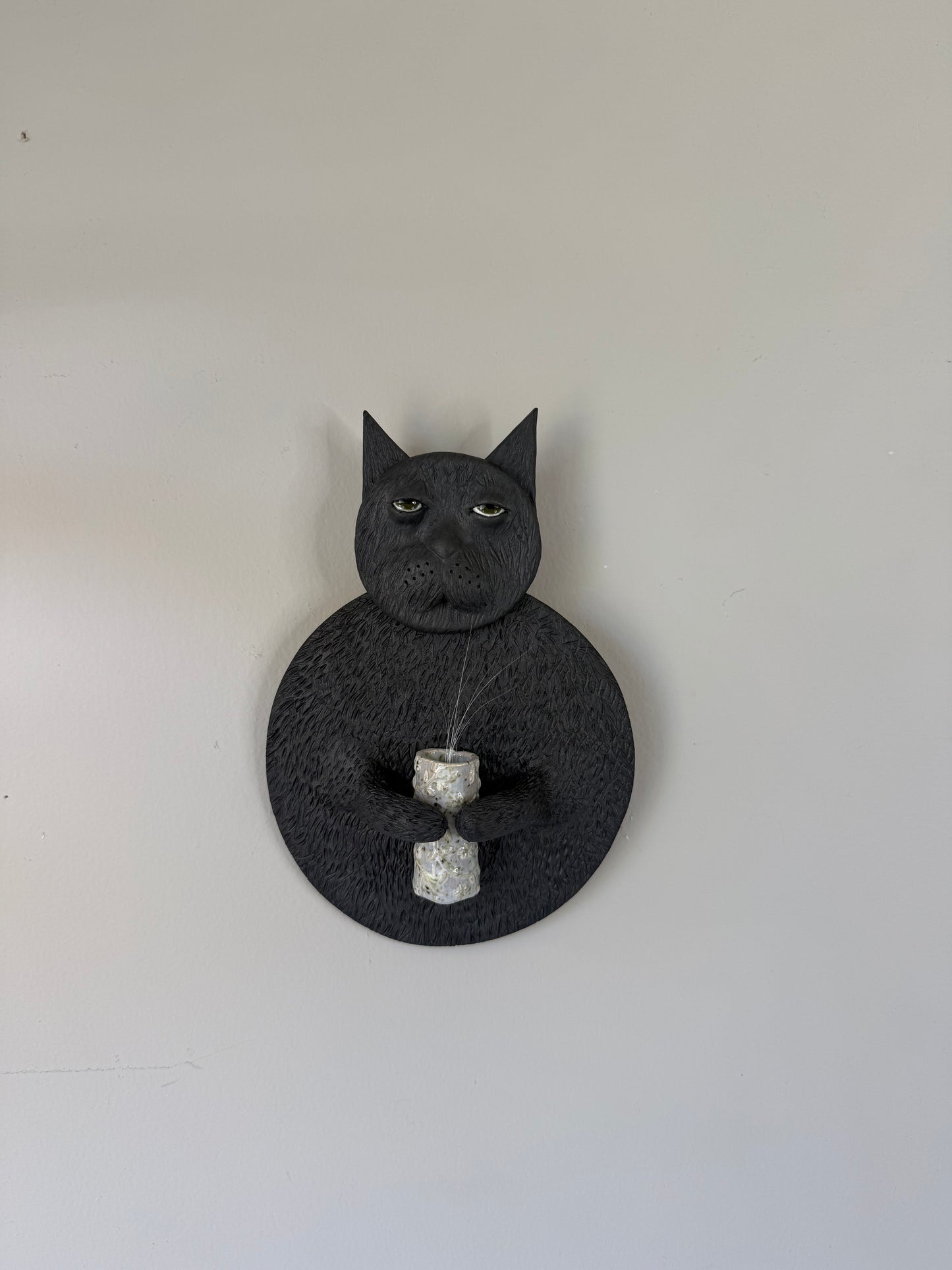 Ceramic Cat Whisker Holder Wall Art Piece