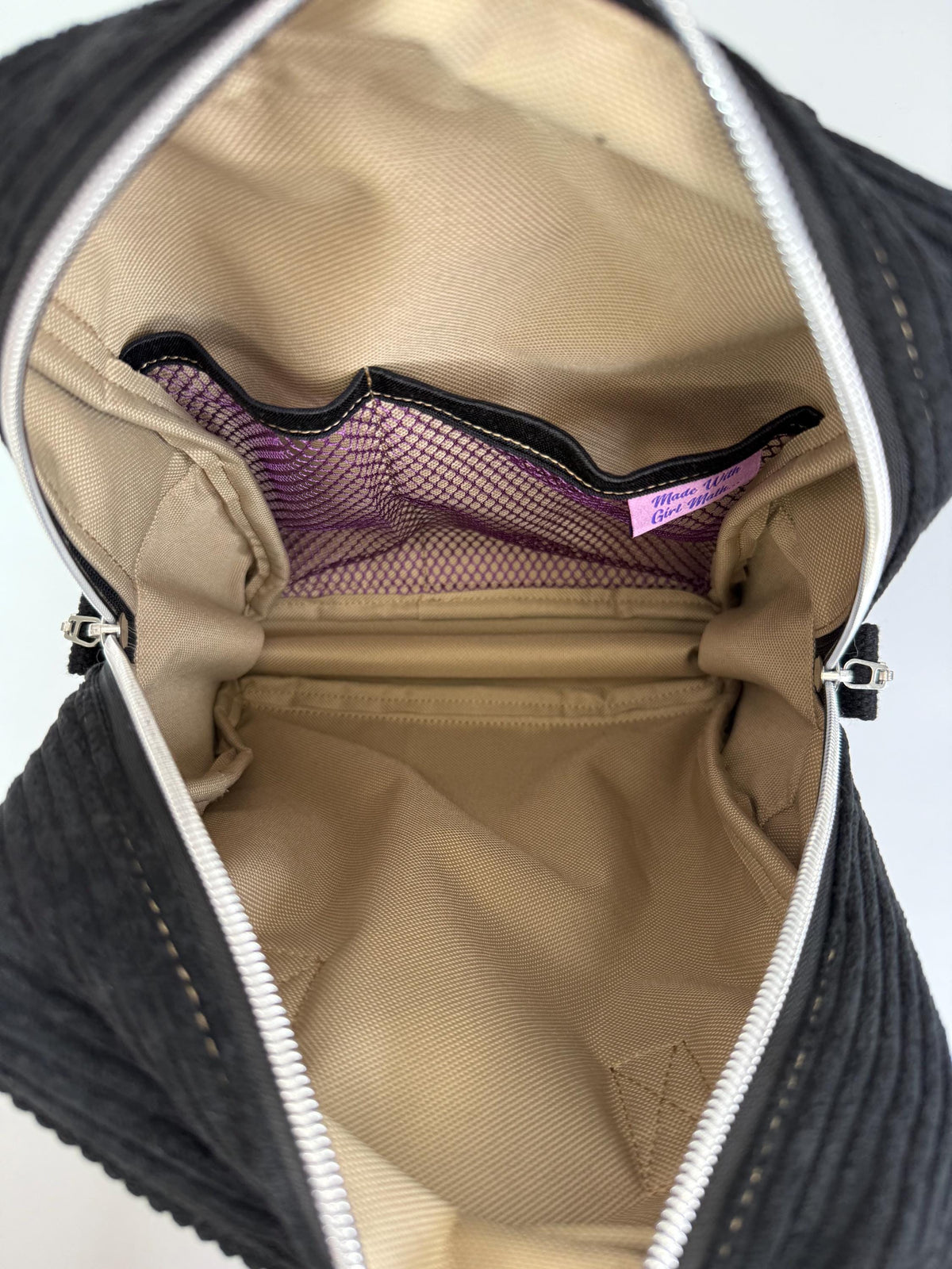 Made with Girl Math Corduroy Boxy Backpack Tote