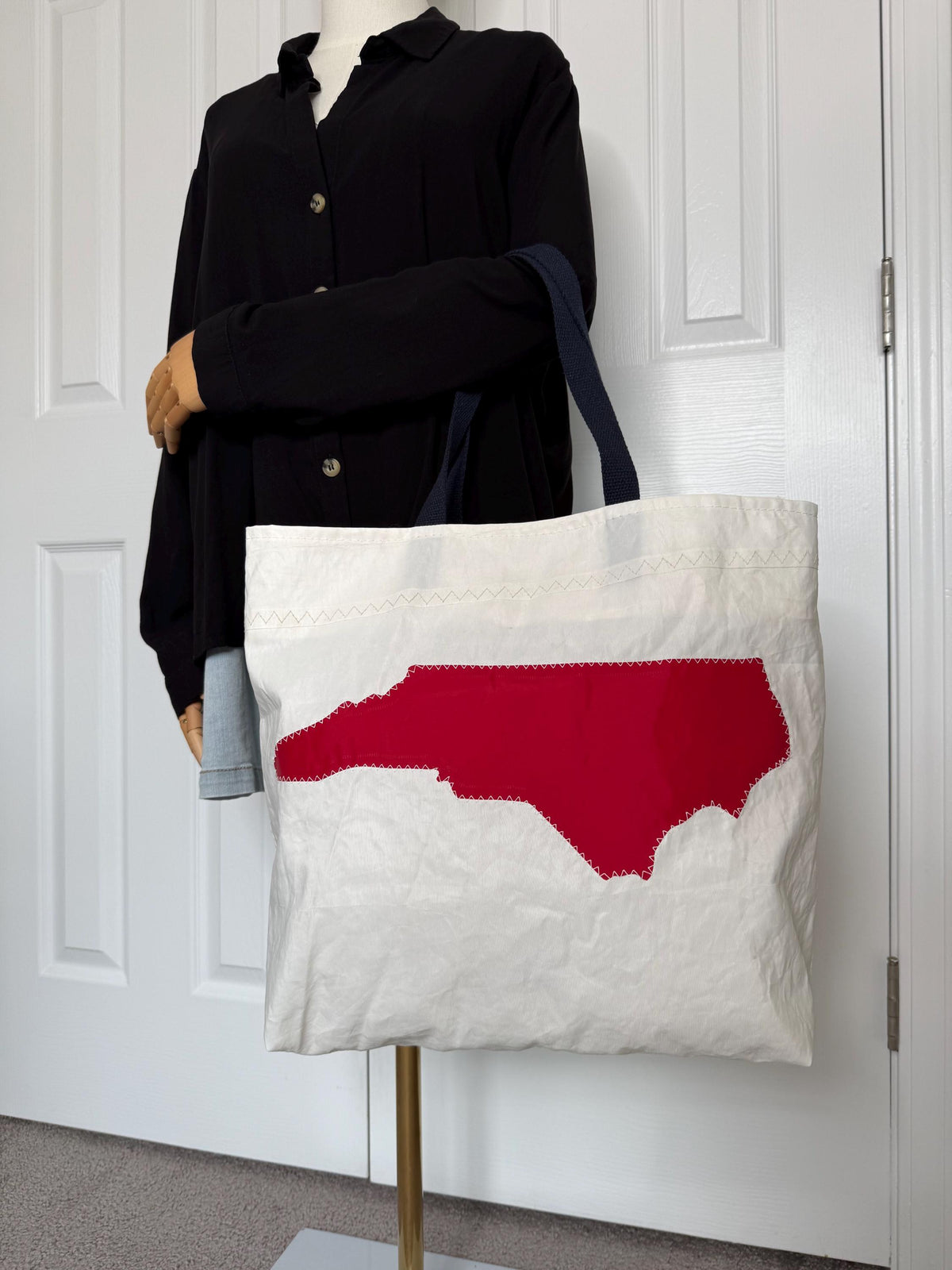 Upcycled Sail Tote with North Carolina
