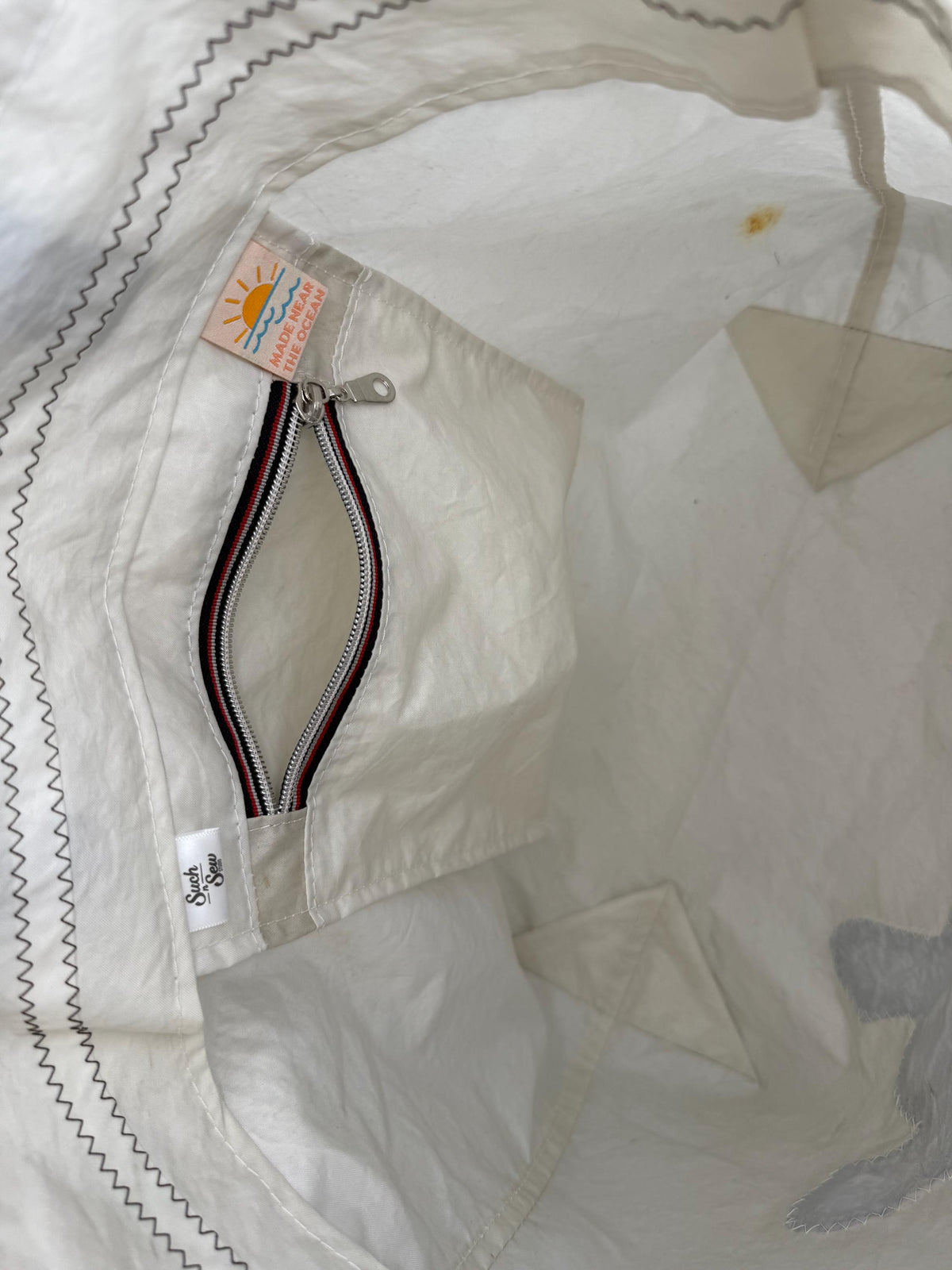 Upcycled Sail Tote with Sea Turtle