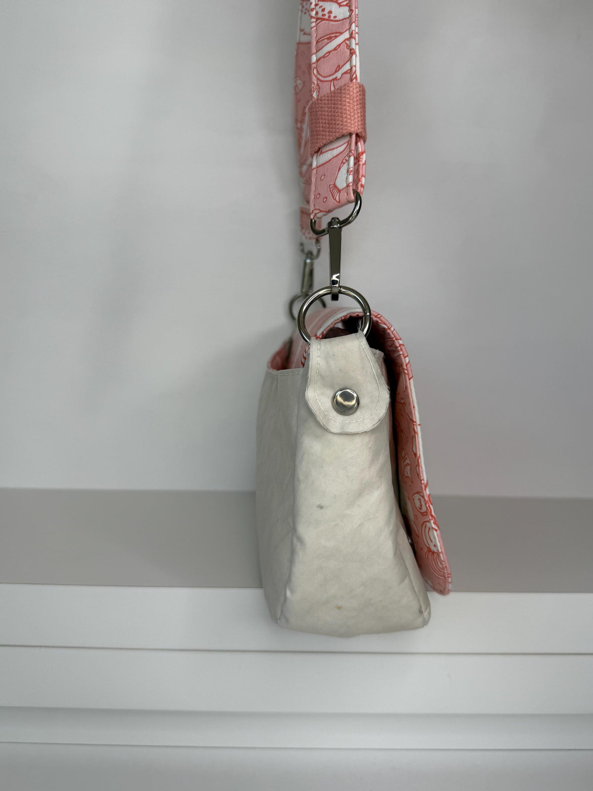 Upcycled Sailcloth Sea Creature Saddlebag Crossbody