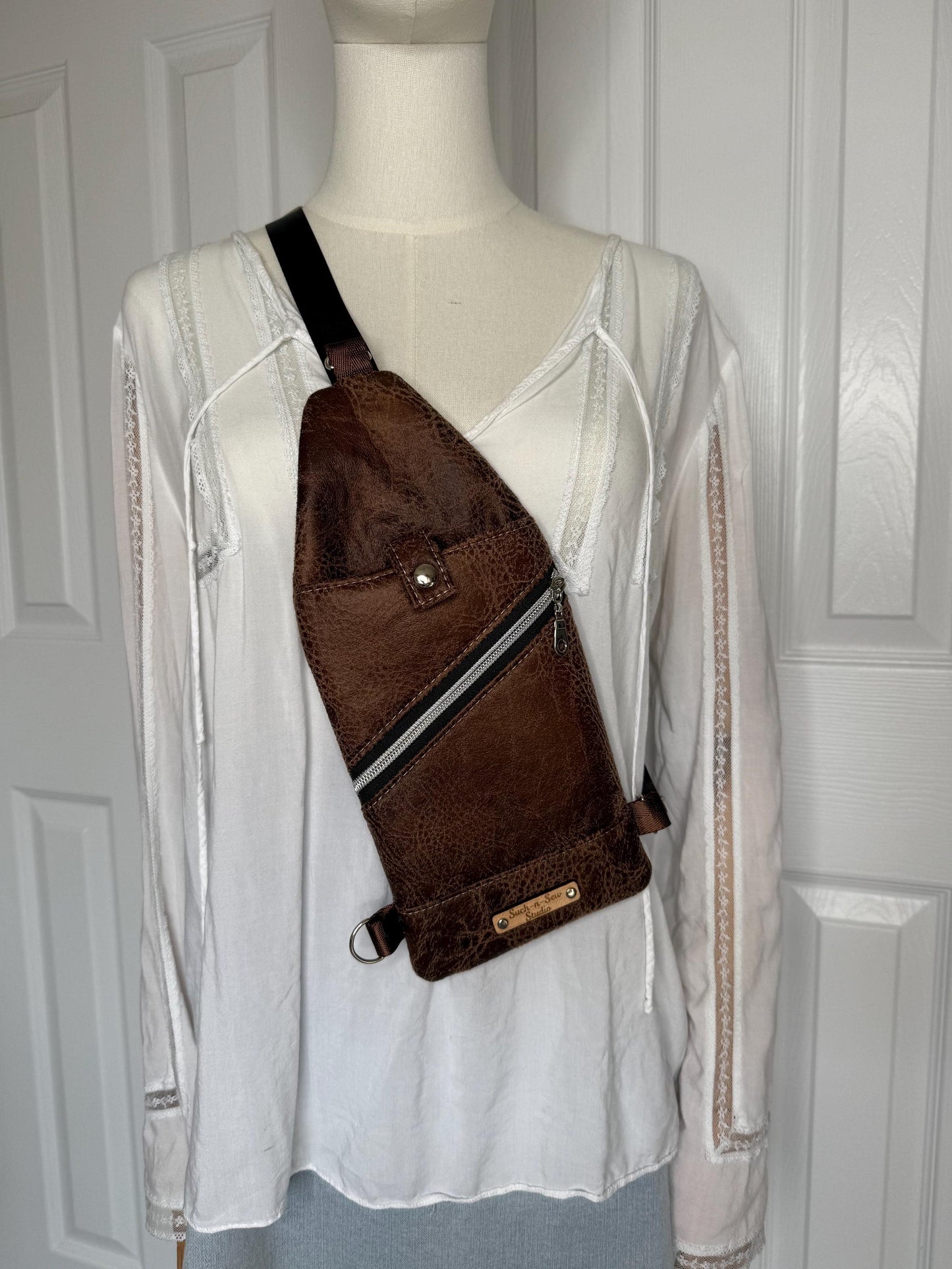 Minimalist Leather Alternative Sling Bag — 'Mini Traveller'