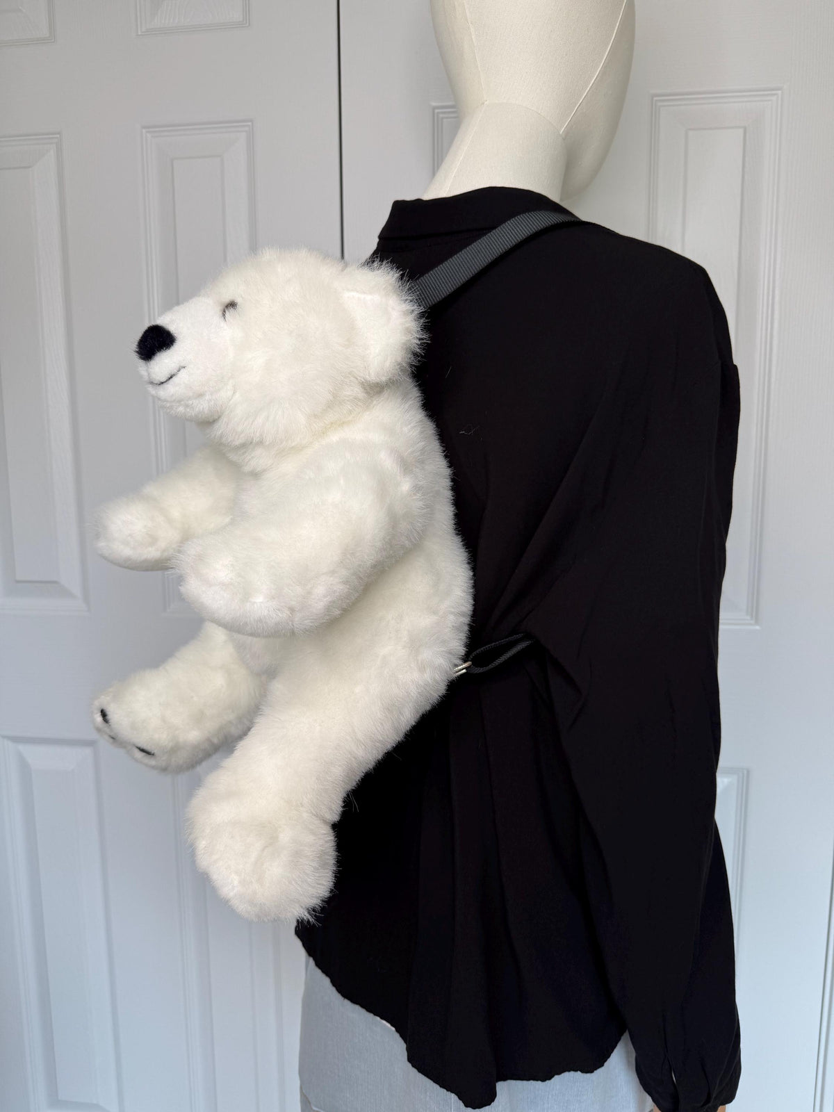 Upcycled Polar Bear Stuffed Animal Backpack
