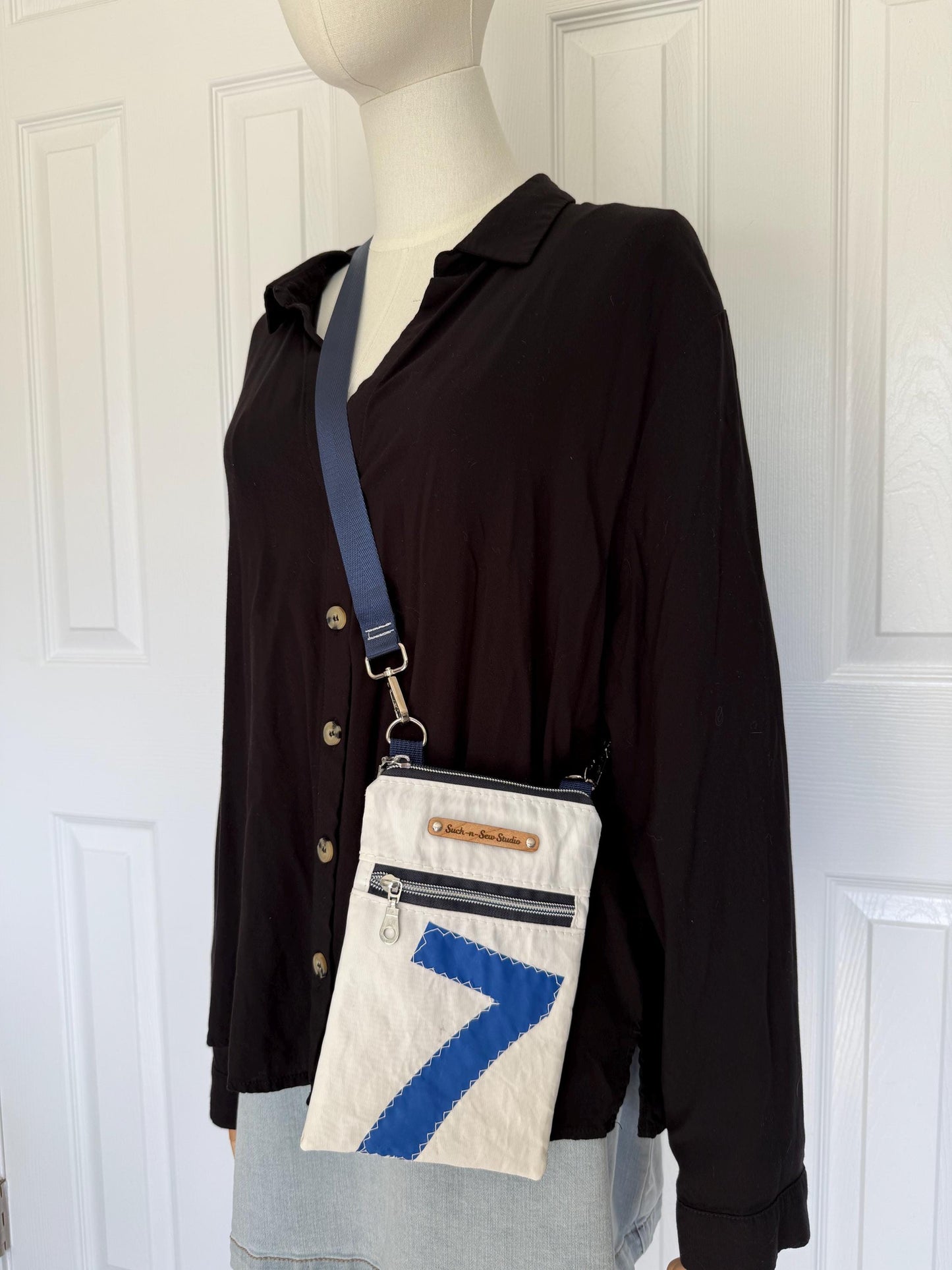 Upcycled Sailcloth Crossbody Bag | Cell Mate Style (CM2)