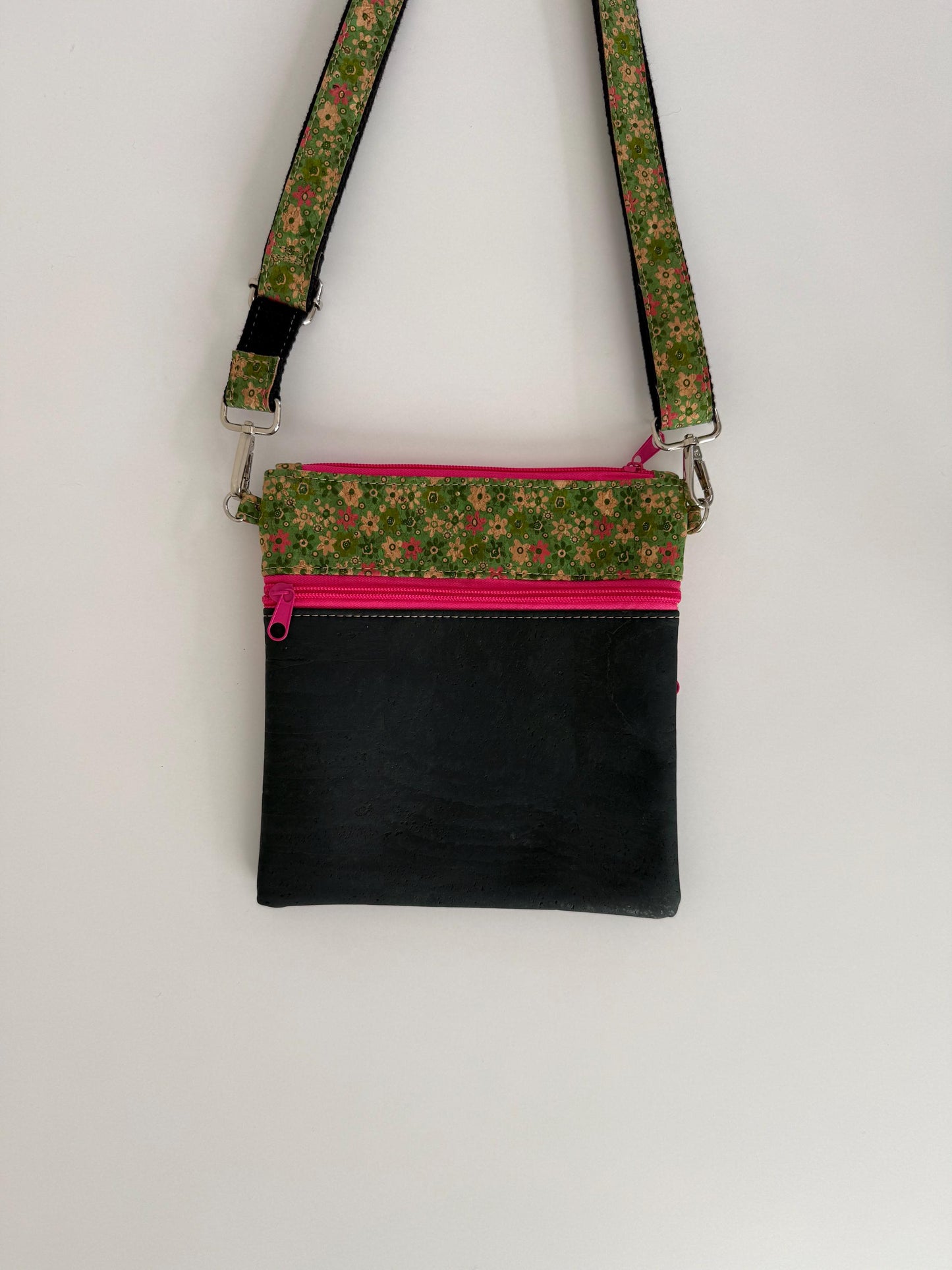 Zippy Floral Cork Crossbody Bag