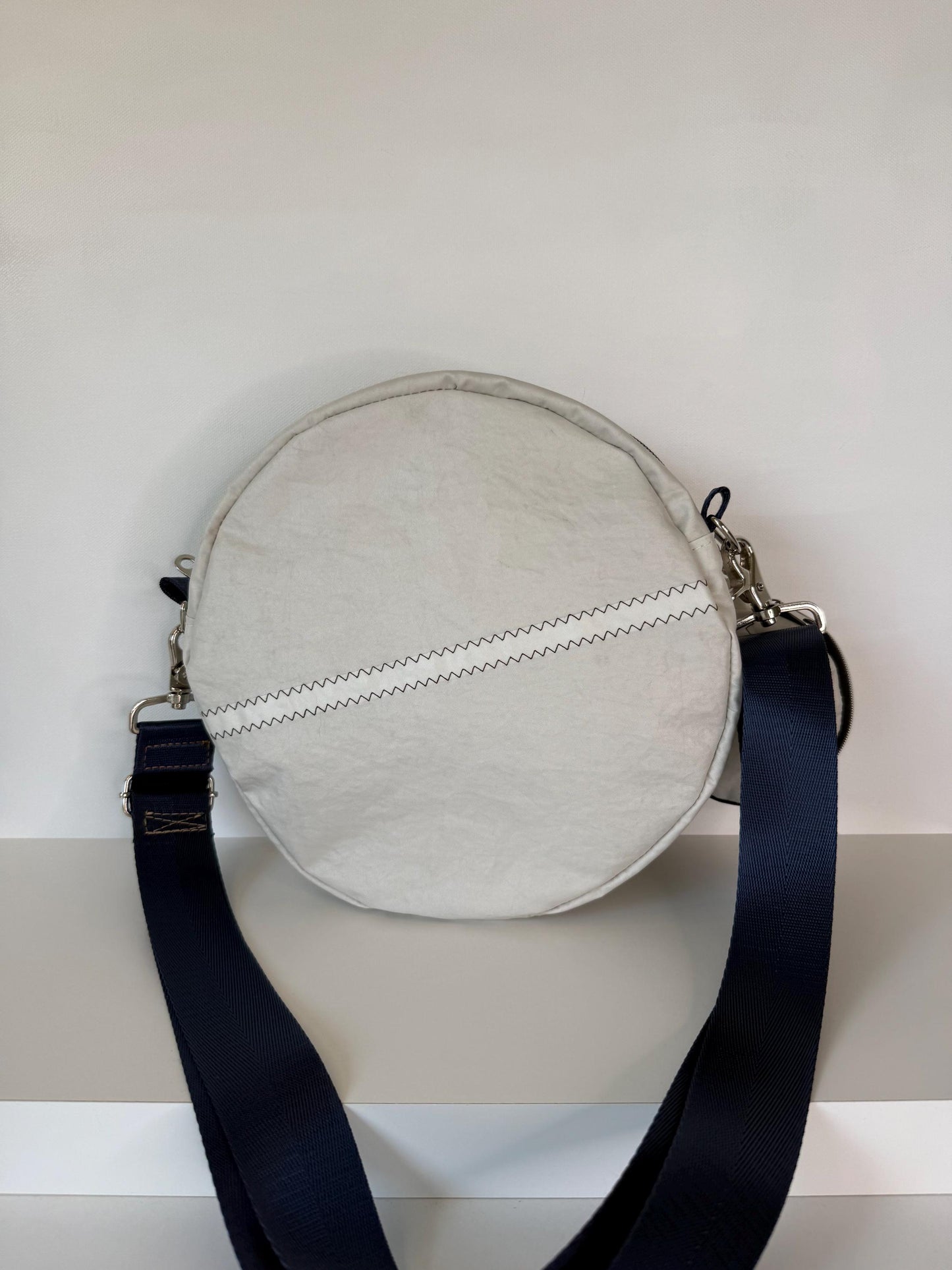 Upcycled Sailcloth Circle Crossbody Bag