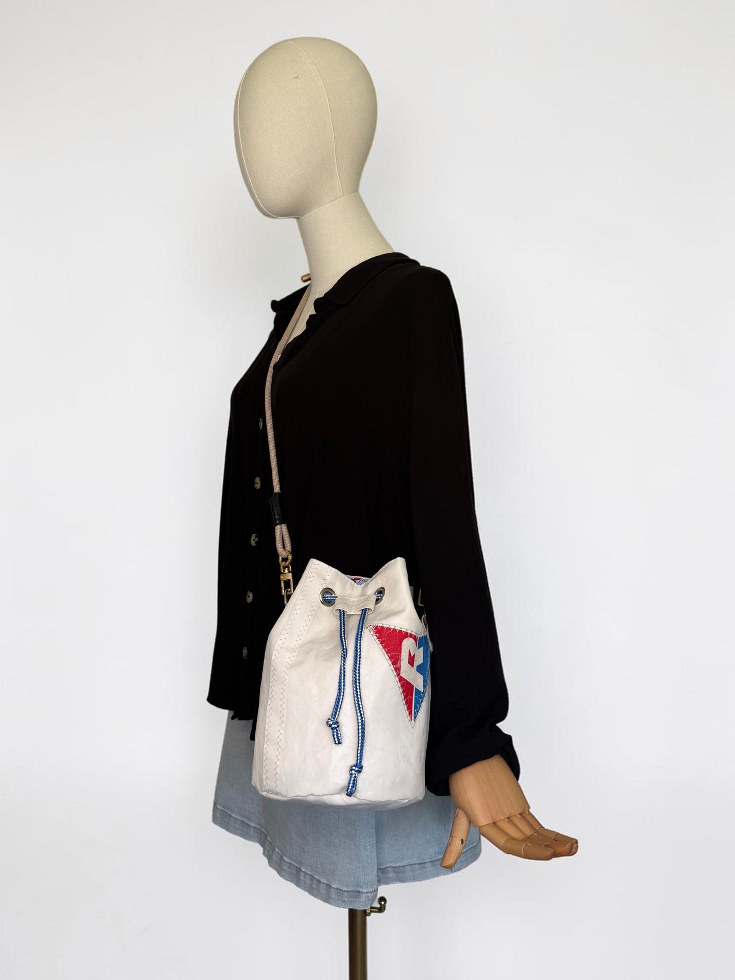 Upcycled Sailcloth Bucket Bag