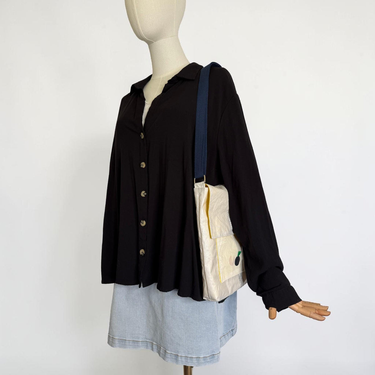Upcycled Sail Messenger Bag With Anti-Theft Wallet