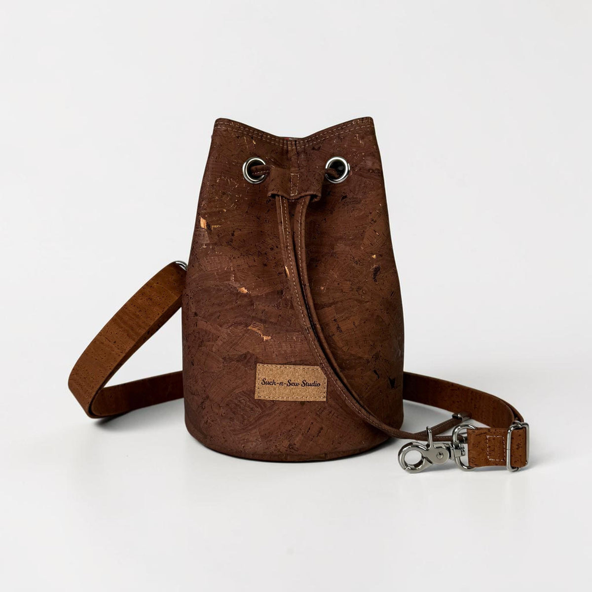Shimmering Cork Bucket Bag