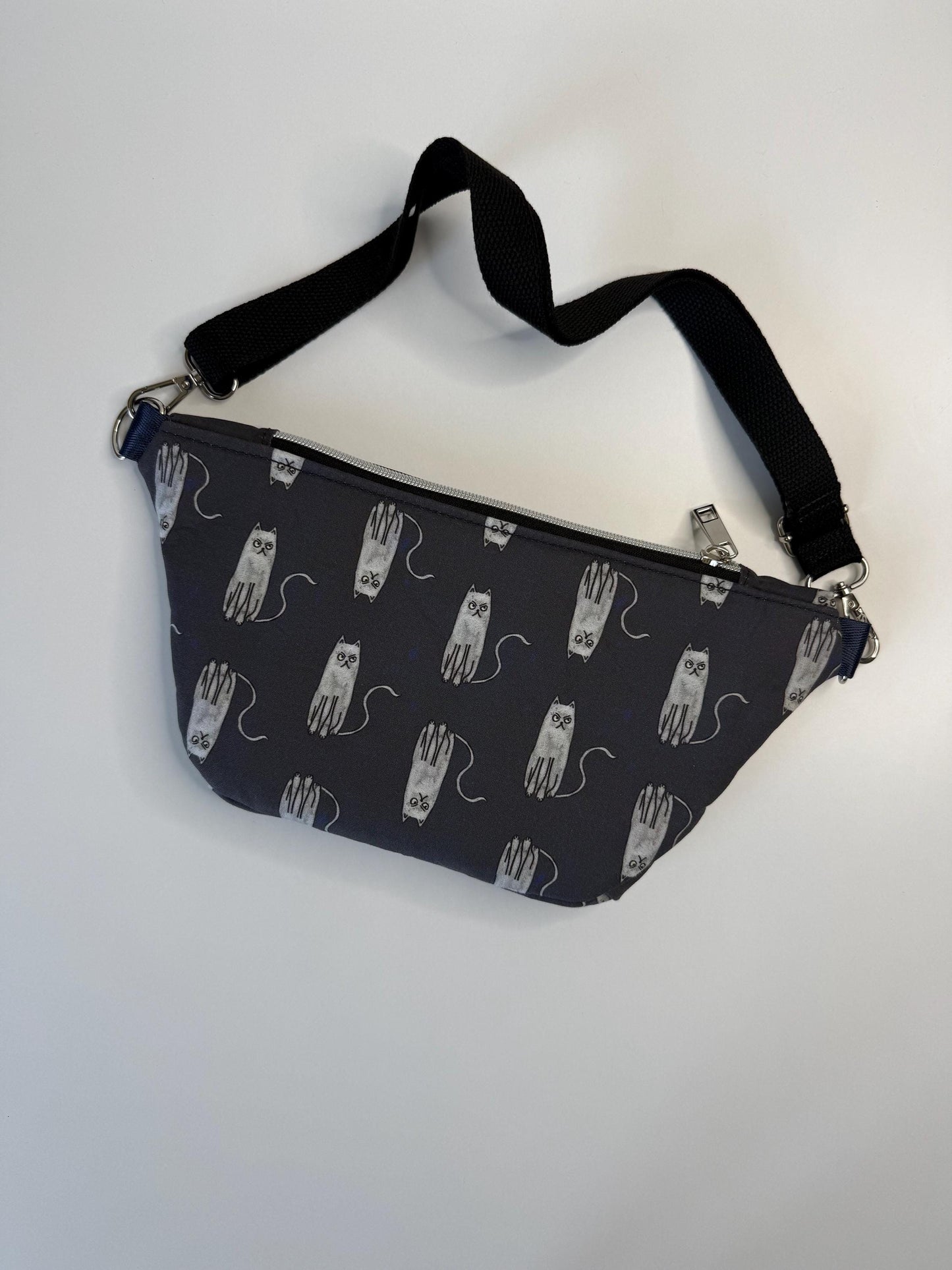 Grumpy Grey Cat Sling Bag Belt Bag