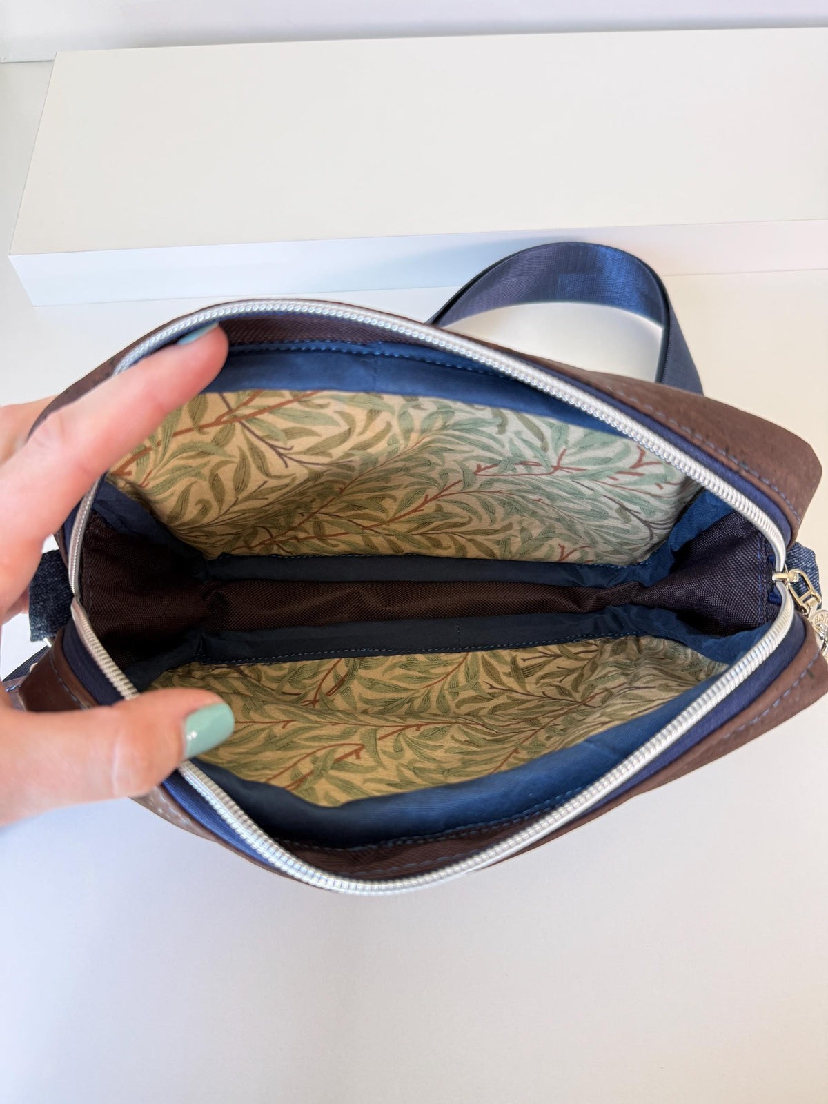 Denim and Cork Rectangular Crossbody