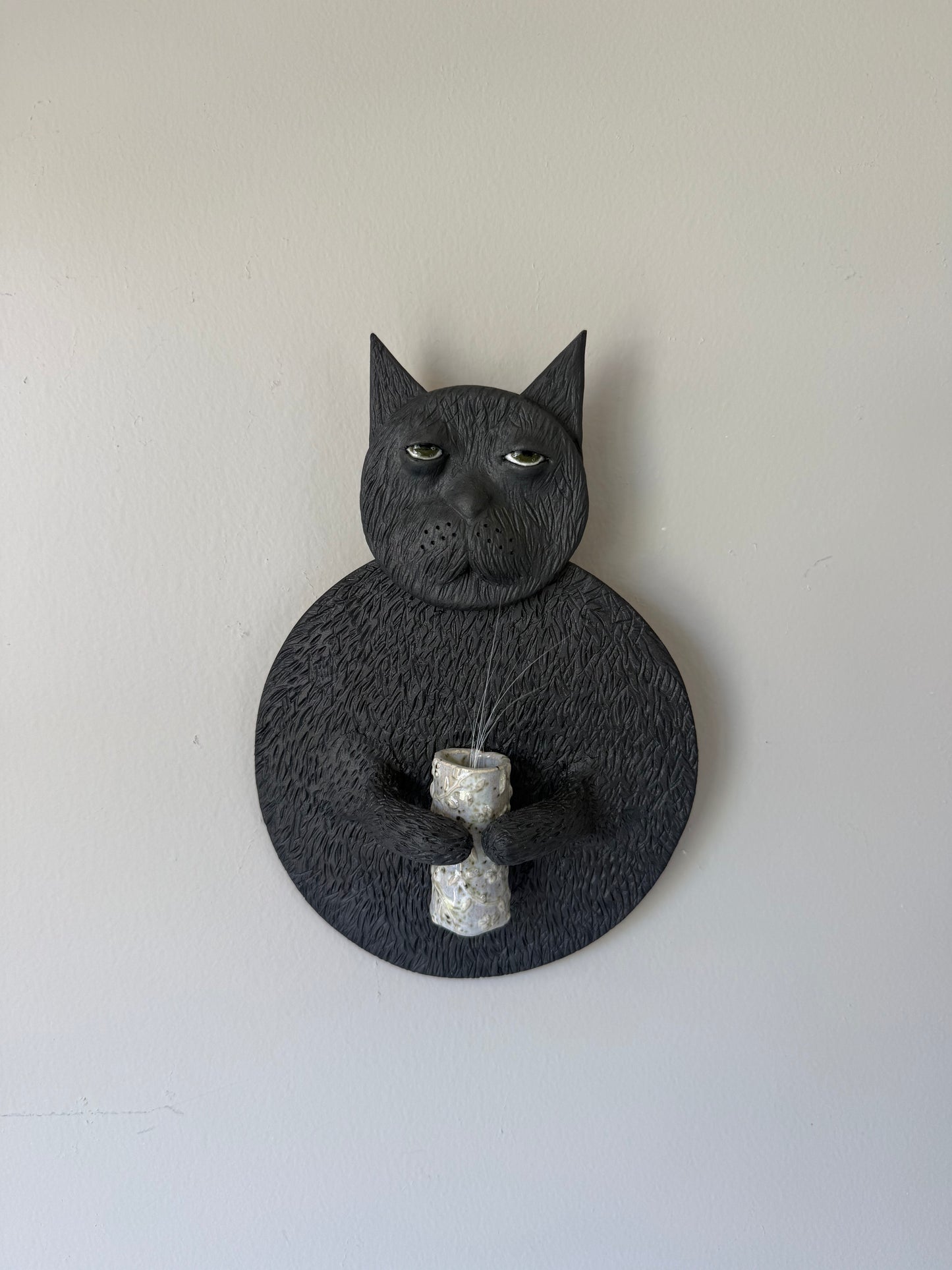 Ceramic Cat Whisker Holder Wall Art Piece