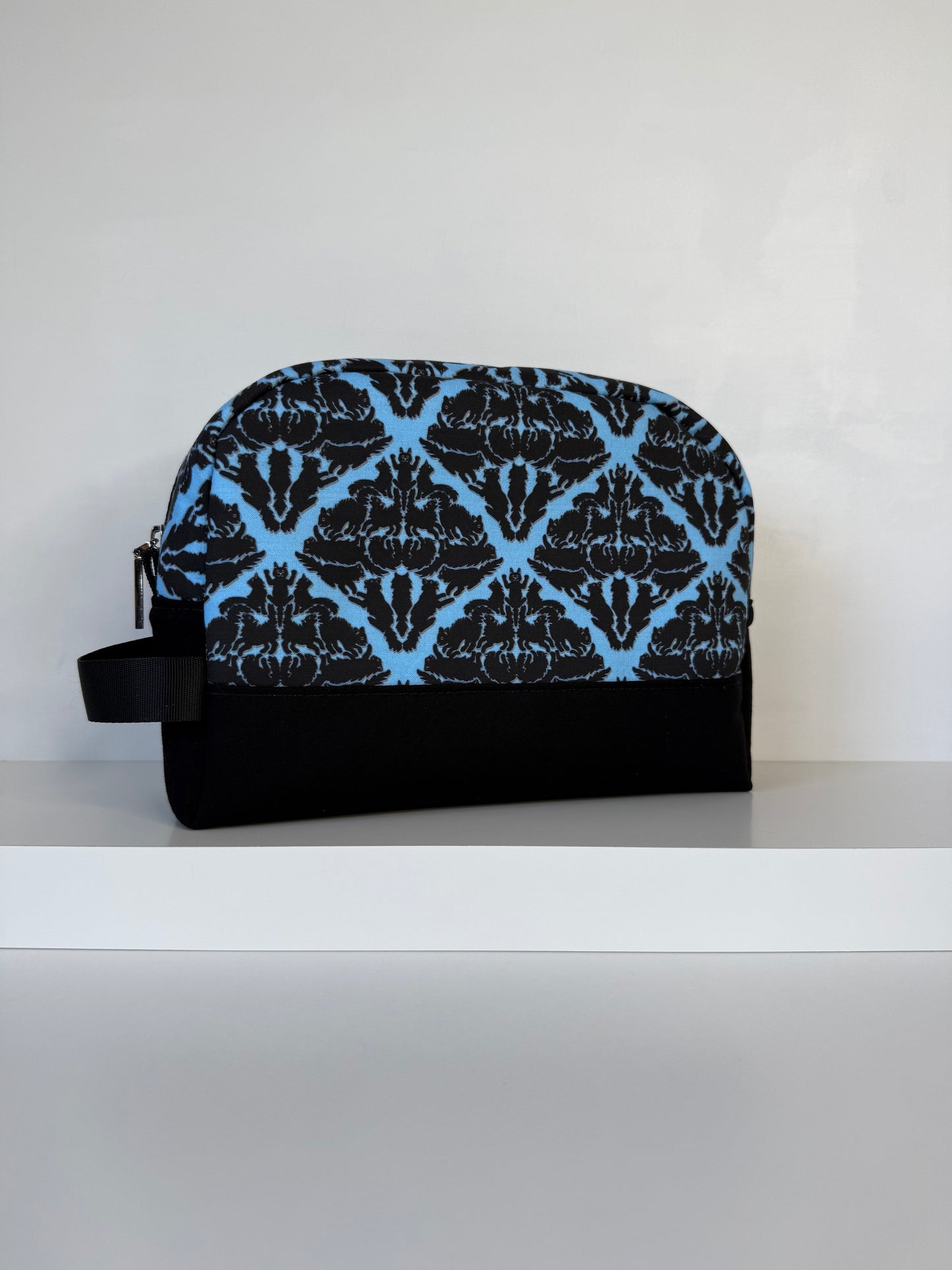 Damask Black Cats Large Zipper Pouch