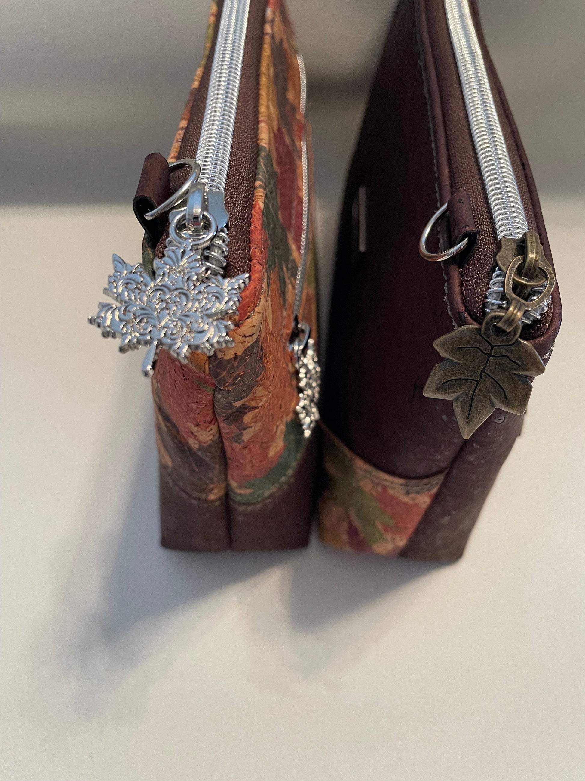 Cork Crossbody Petite Purse with Maple Leaves