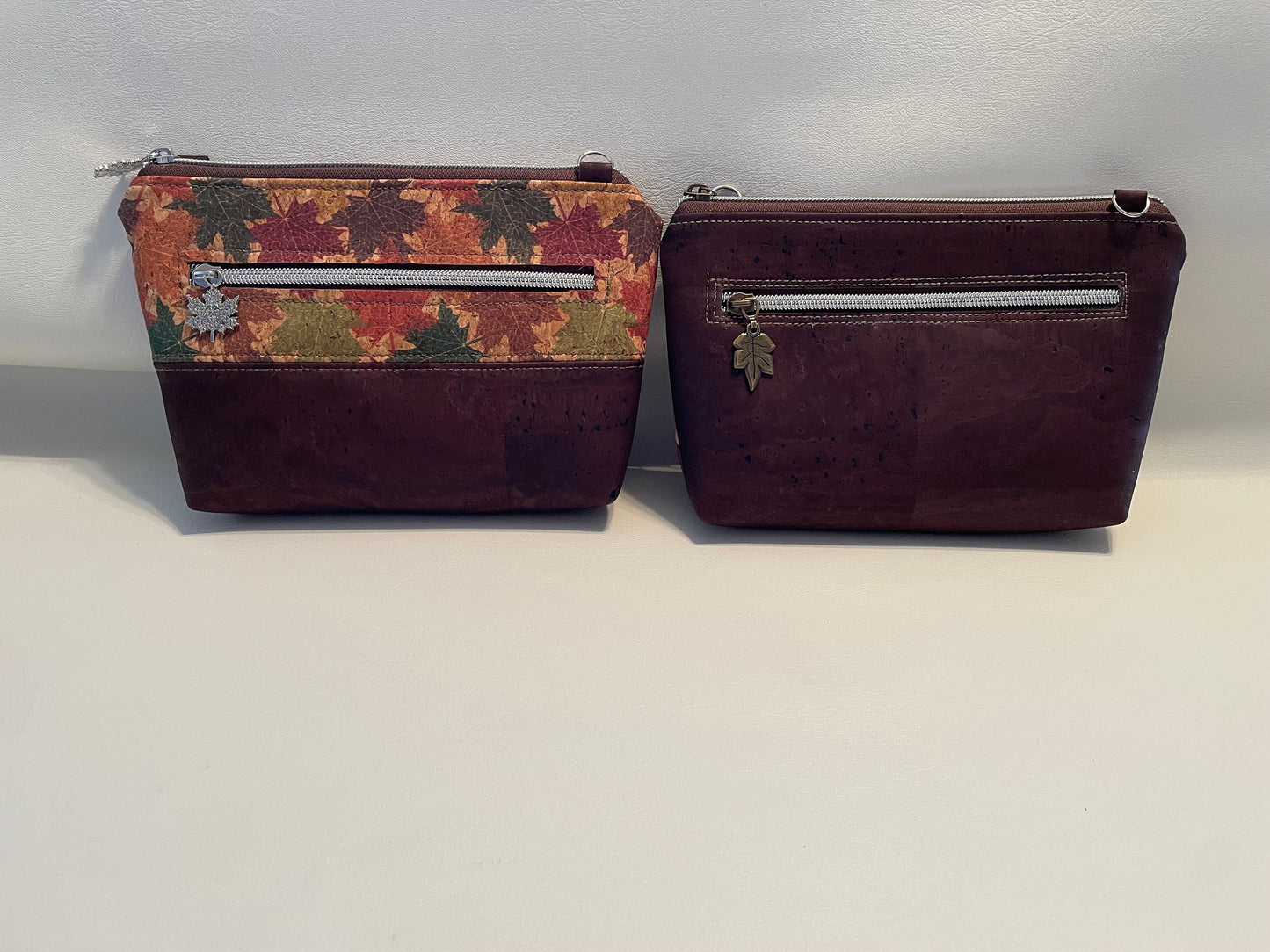 Cork Crossbody Petite Purse with Maple Leaves