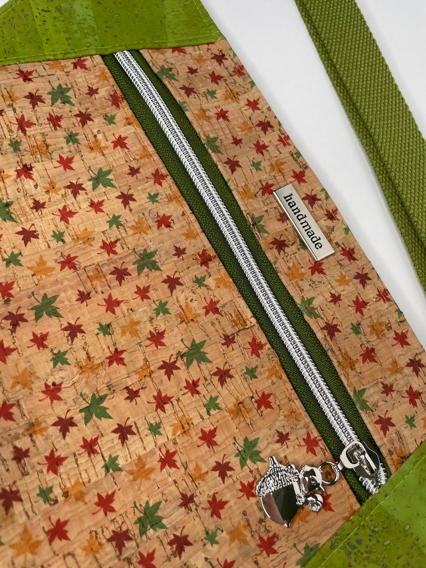 Cork Lime Leaves Sling Belt Bag