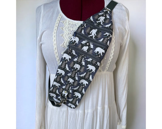 Bigfoot Sling Bag: Slim Cotton Crossbody with 3 Pockets