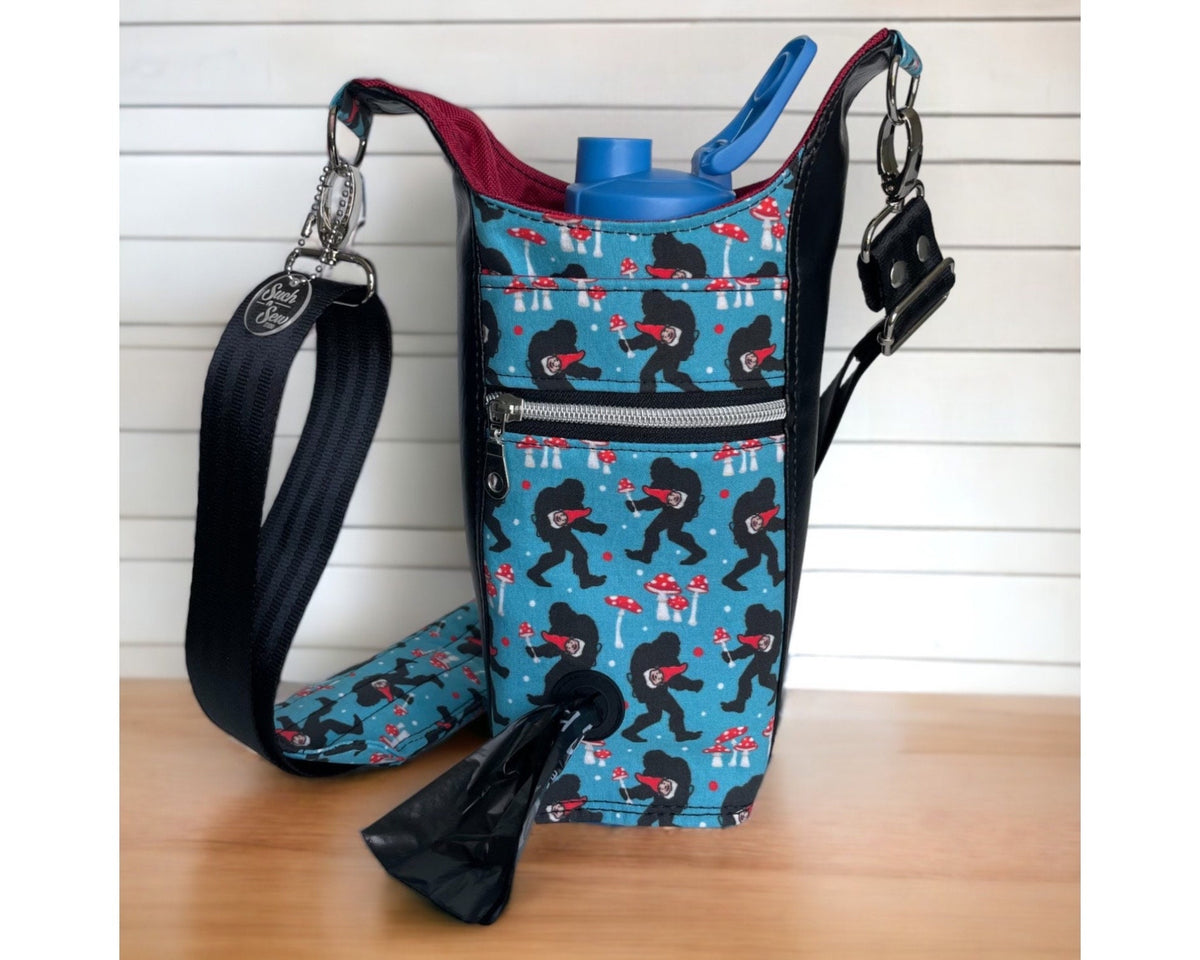 Bigfoot Water Bottle Bag with Dog Poop Bag Dispenser