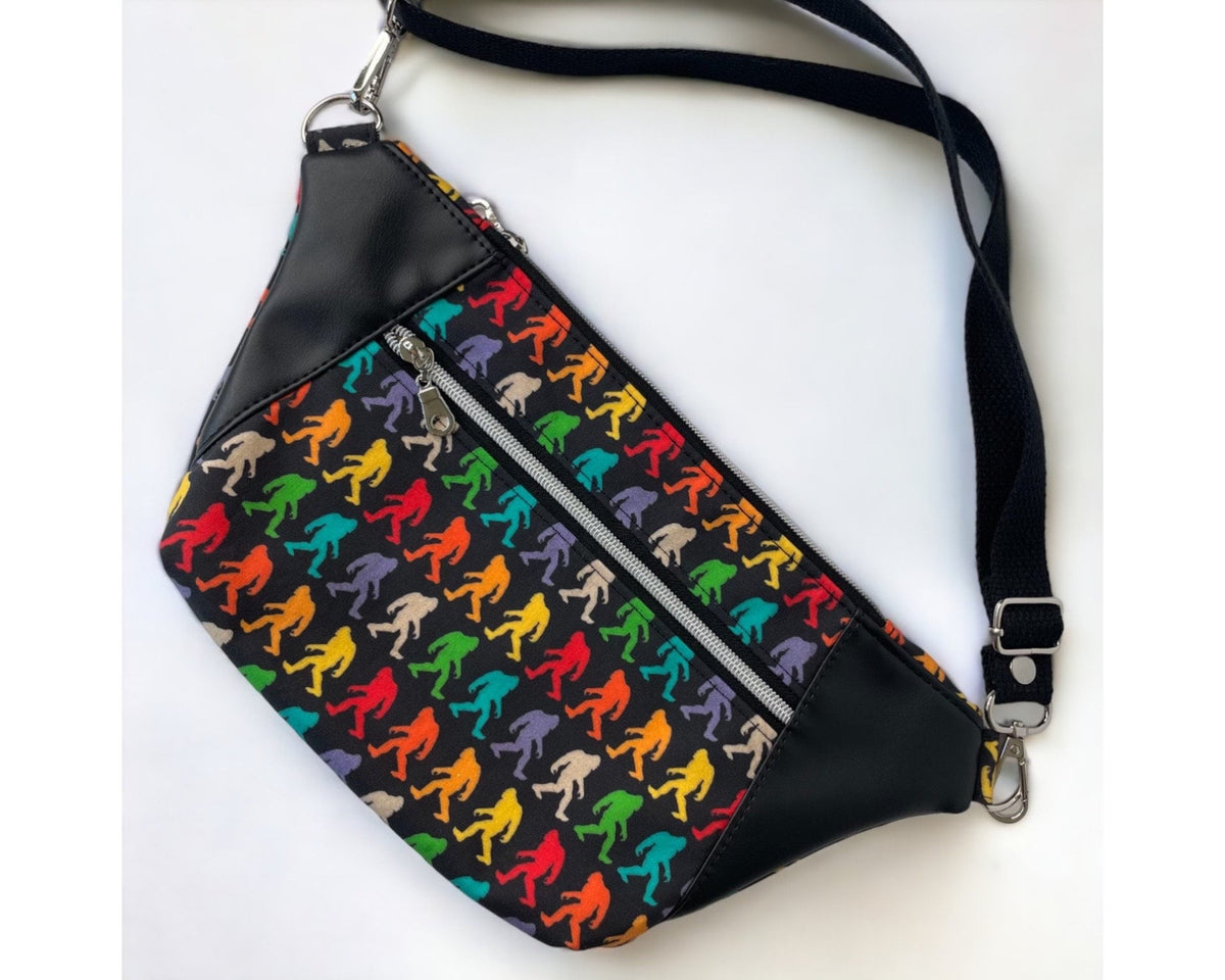 Rainbow Bigfoot Fanny Pack Sling Bag