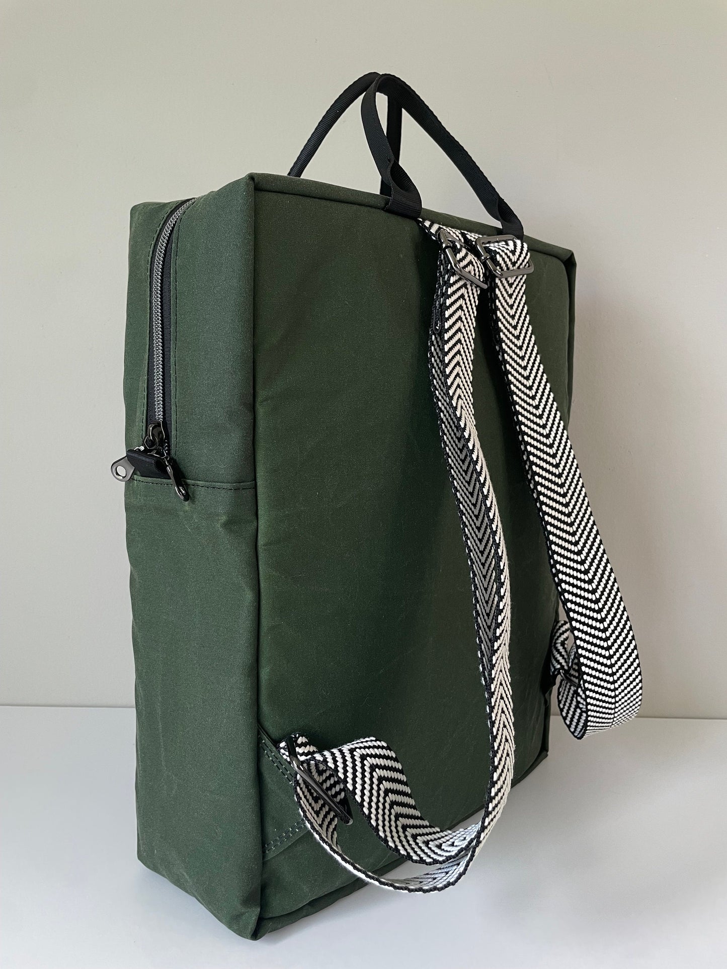 Keen on Green Waxed Canvas Large Backpack
