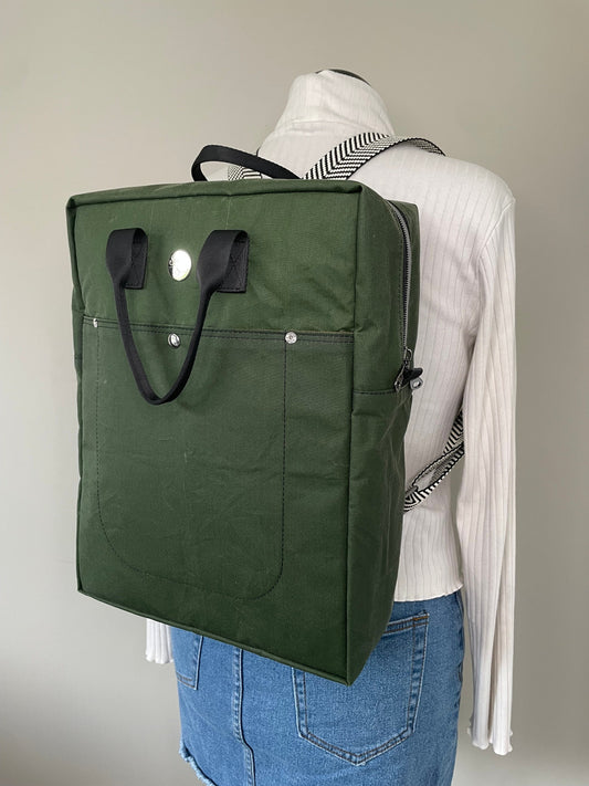 Keen on Green Waxed Canvas Extra Large Backpack
