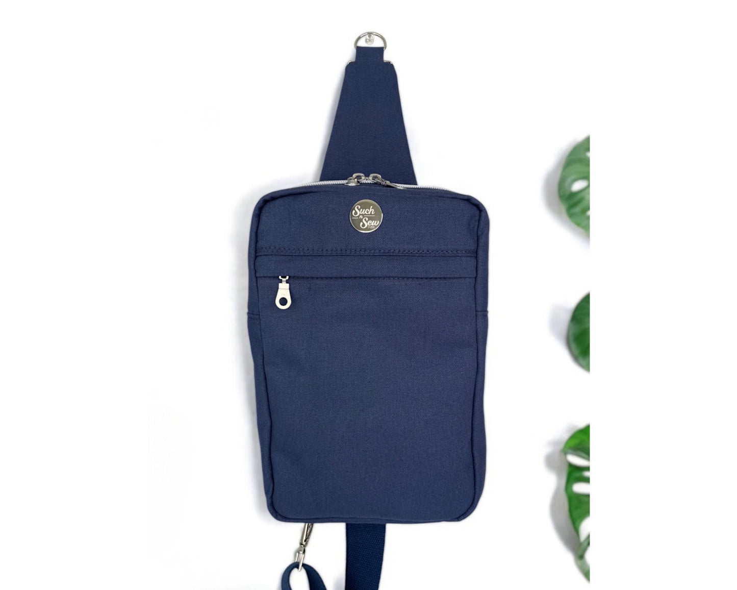 Handmade Blue Canvas Sling Bag