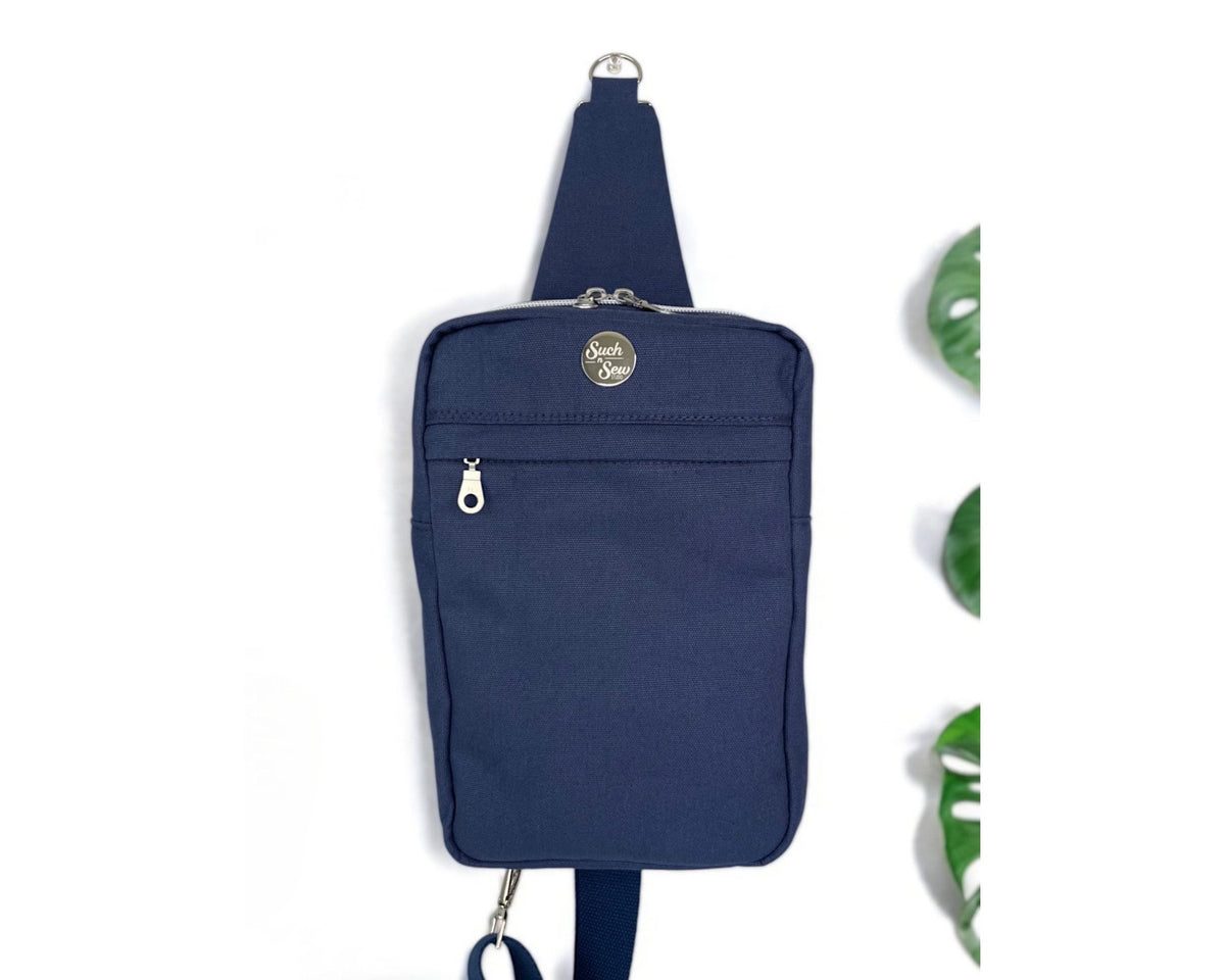 Handmade Blue Canvas Sling Bag