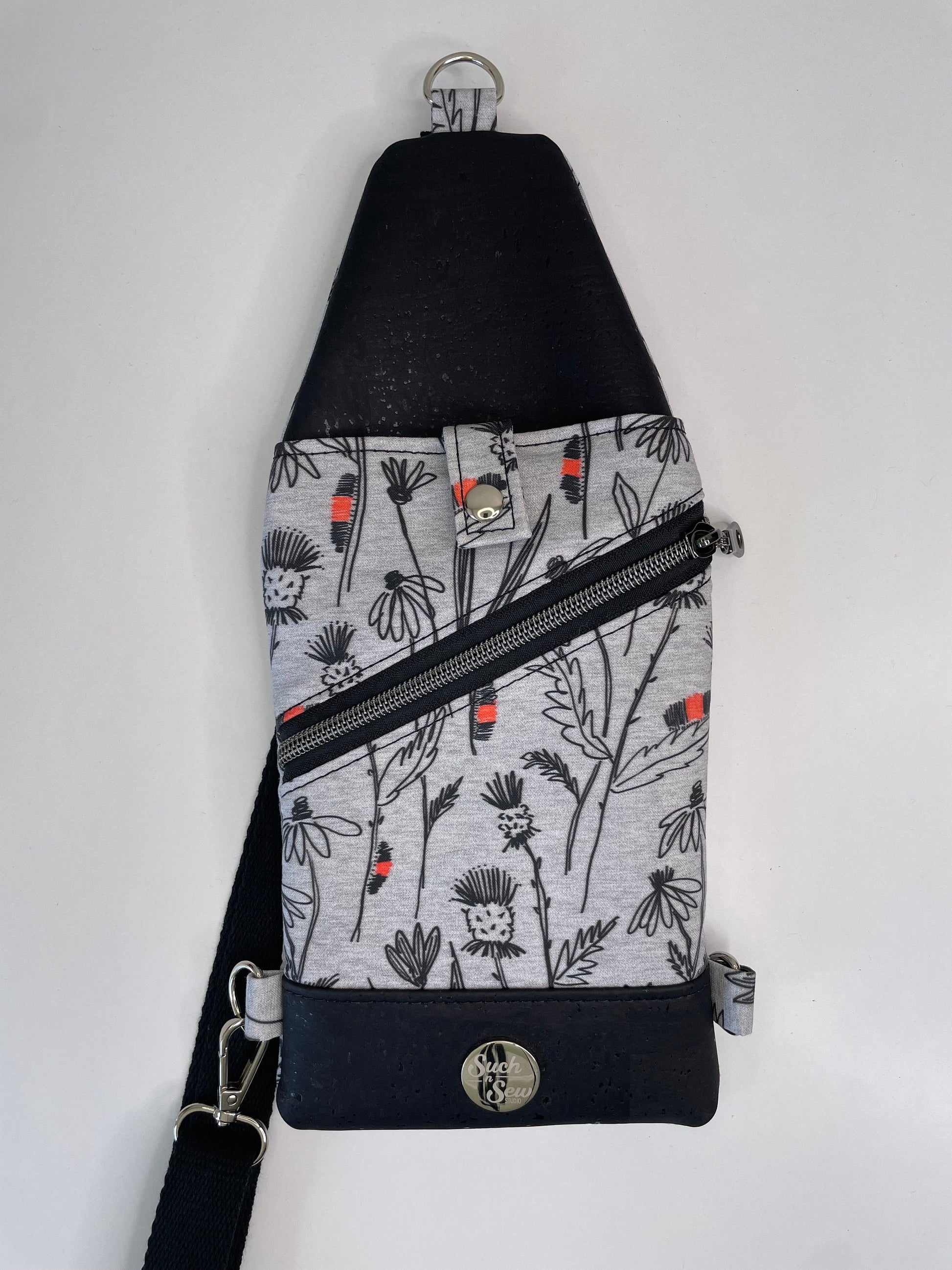 Woolly Bear Thin and Compact Sling Bag with Cork
