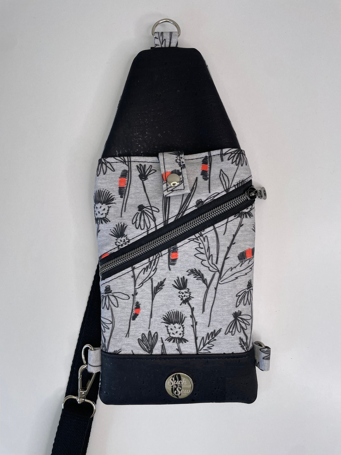 Woolly Bear Thin and Compact Sling Bag with Cork