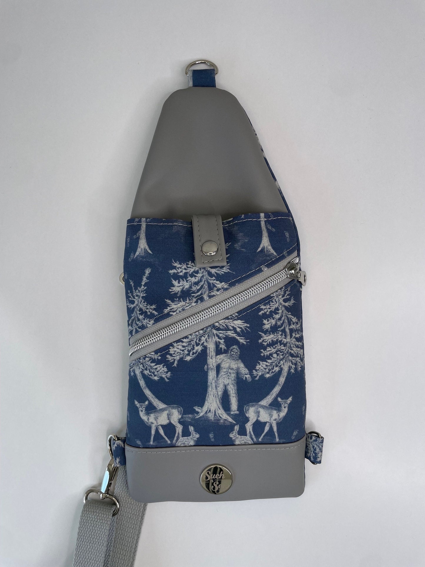 Thin and Compact Bigfoot Sling Bag Featuring Alien Friend