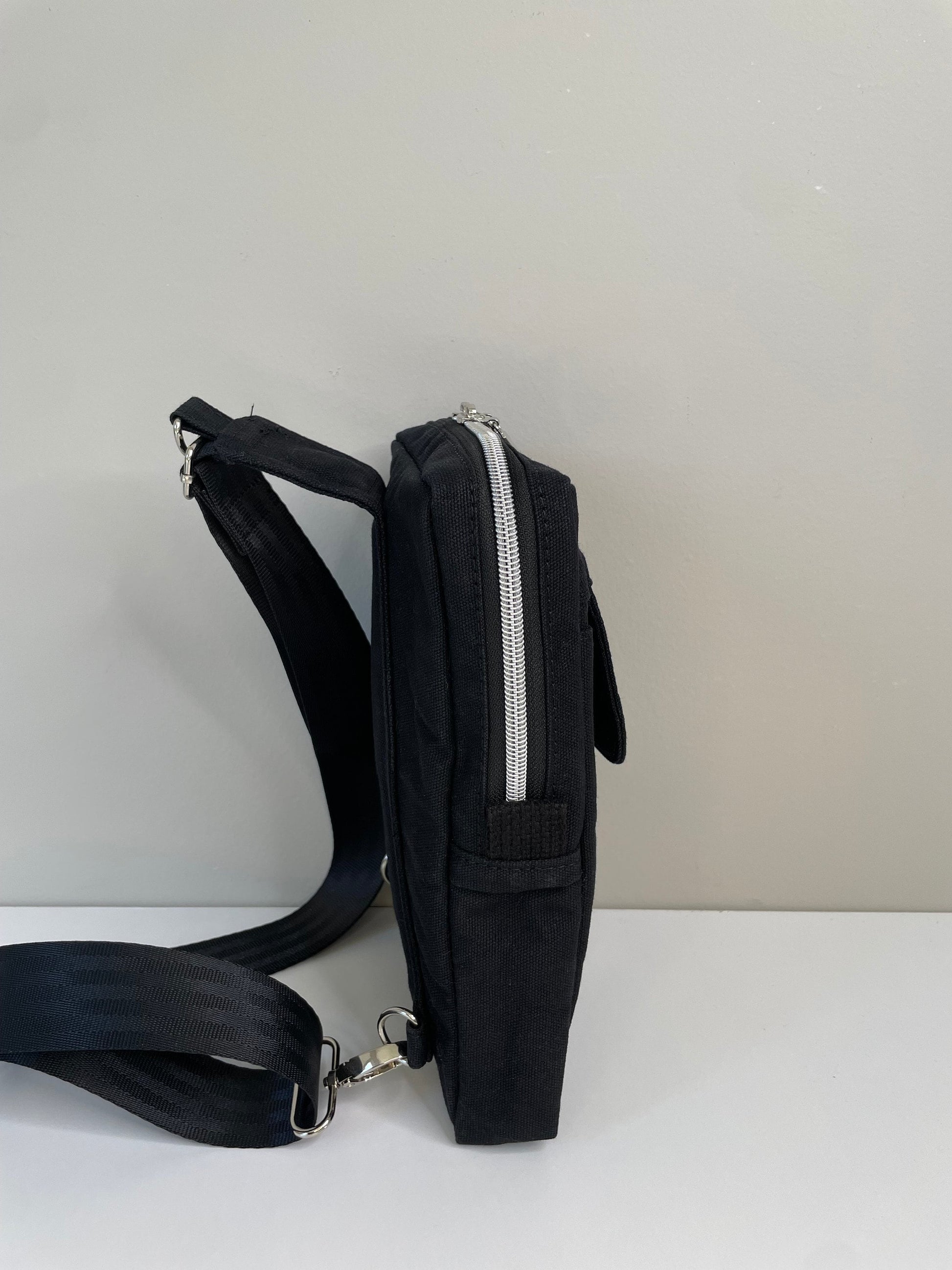 Waxed Canvas Rectangle Sling Bag