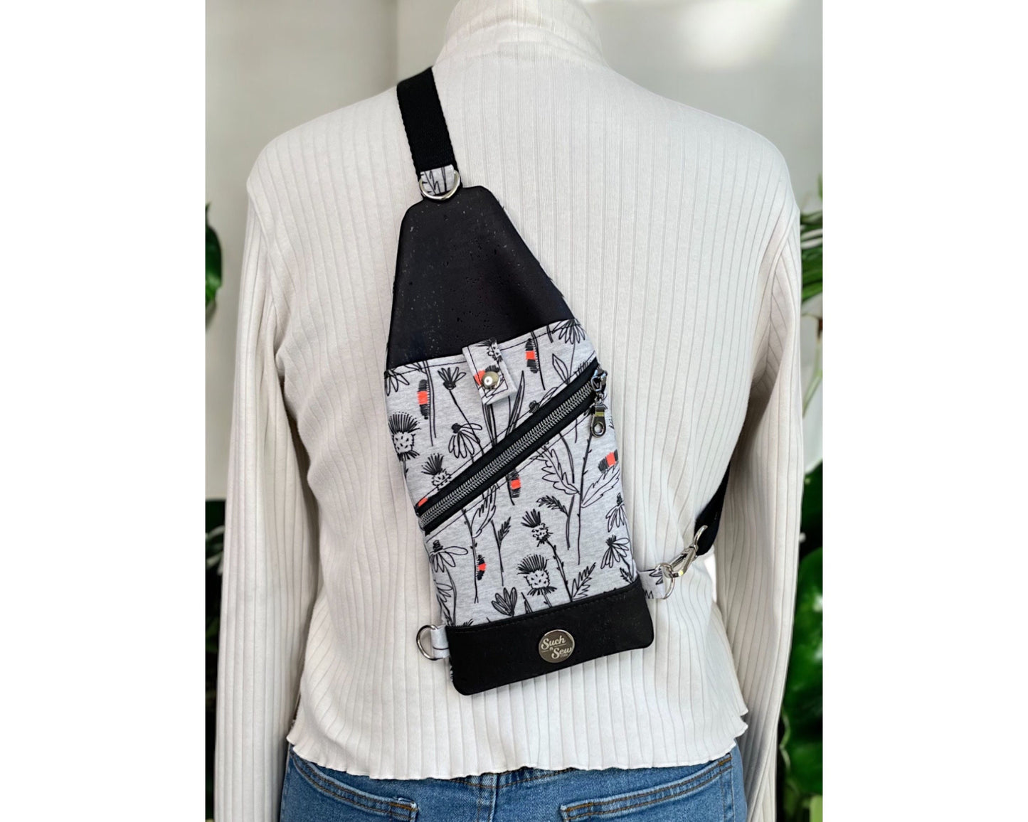 Woolly Bear Thin and Compact Sling Bag with Cork