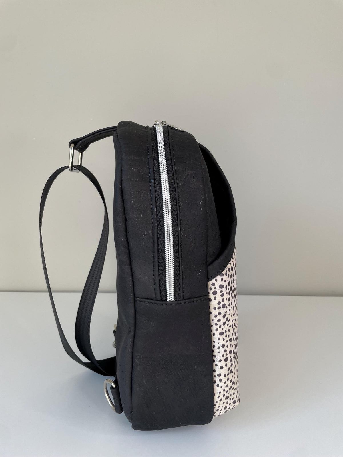 Black Cork Polka Dot Sling Bag