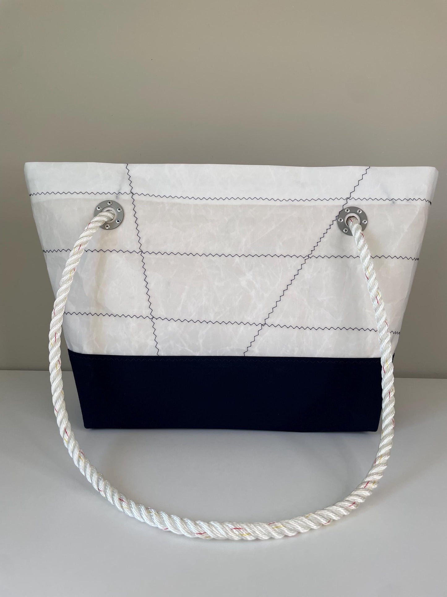 Sailcloth Traveler's Tote Bag with Rope Handles