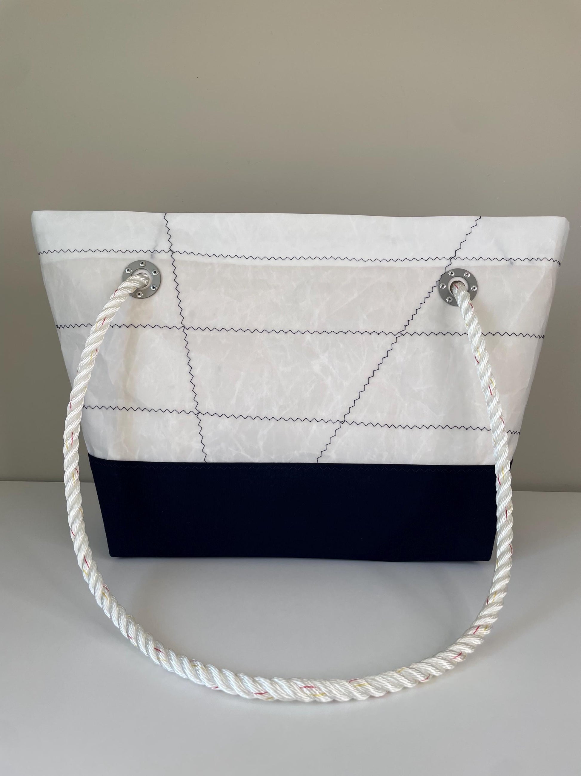 Sailcloth Traveler's Tote Bag with Rope Handles