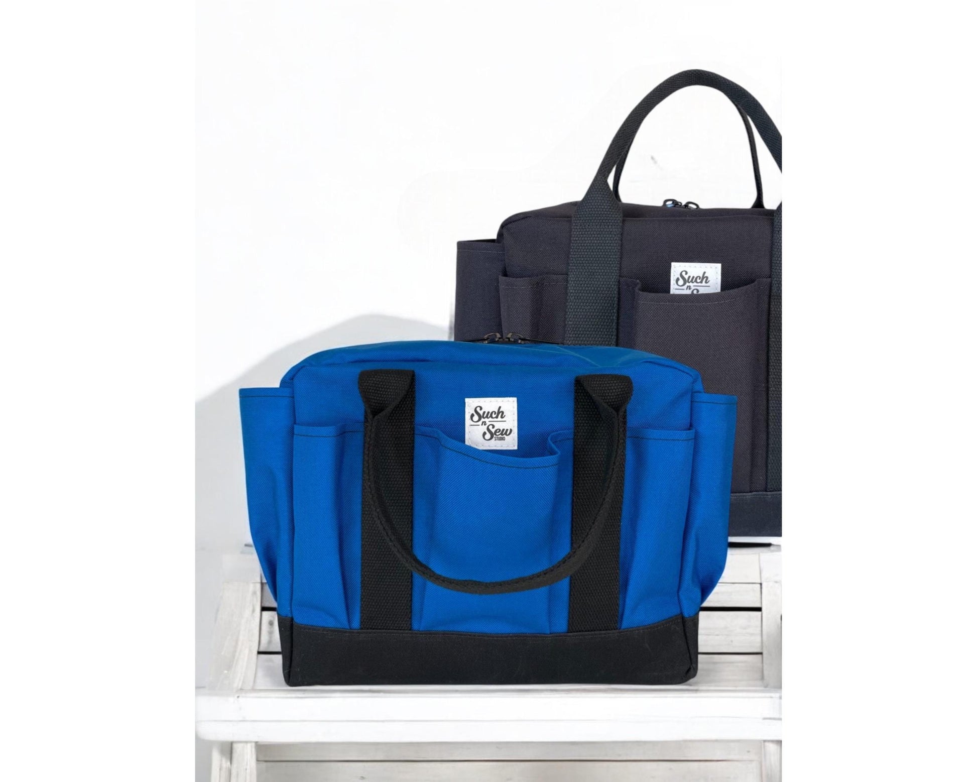 Heavy Duty Waxed Canvas Tool Bag: Cordura Garden Tote with Pockets