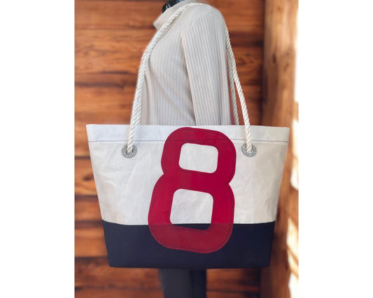 Sailcloth Traveler's Tote Bag with Rope Handles
