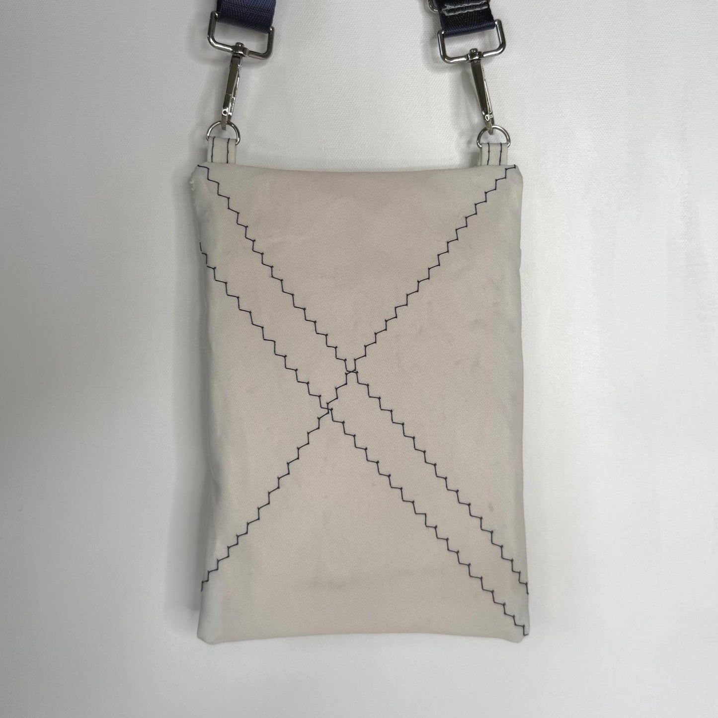Upcycled Sailcloth Triple Zipper Crossbody Bag