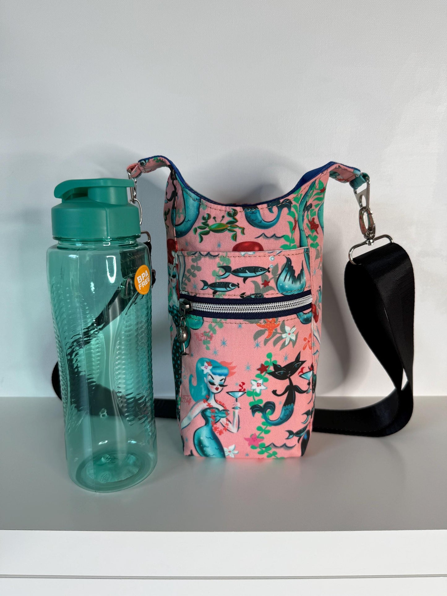 Martini Mermaids Water Bottle Crossbody Bag