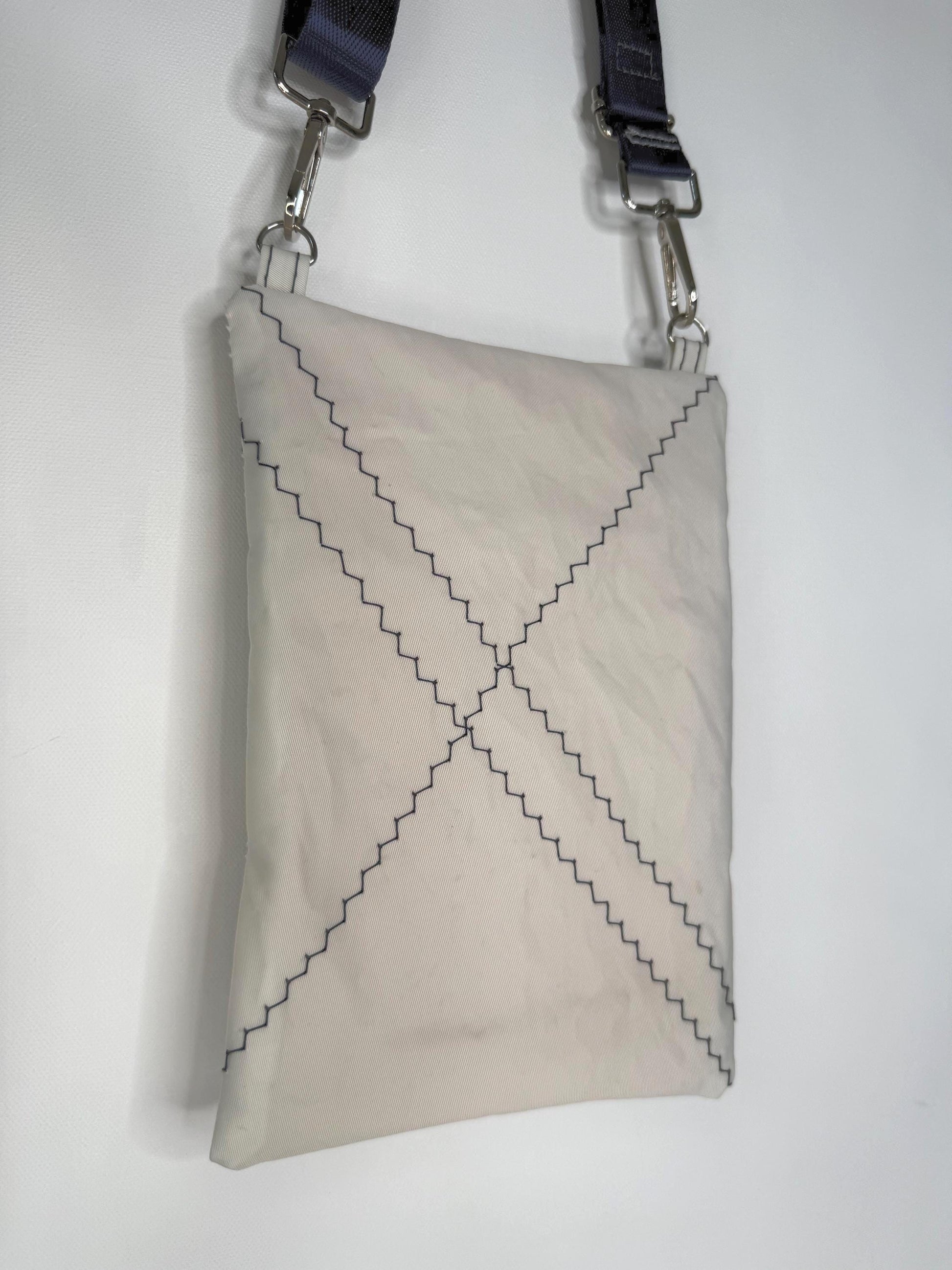 Upcycled Sailcloth Triple Zipper Crossbody Bag