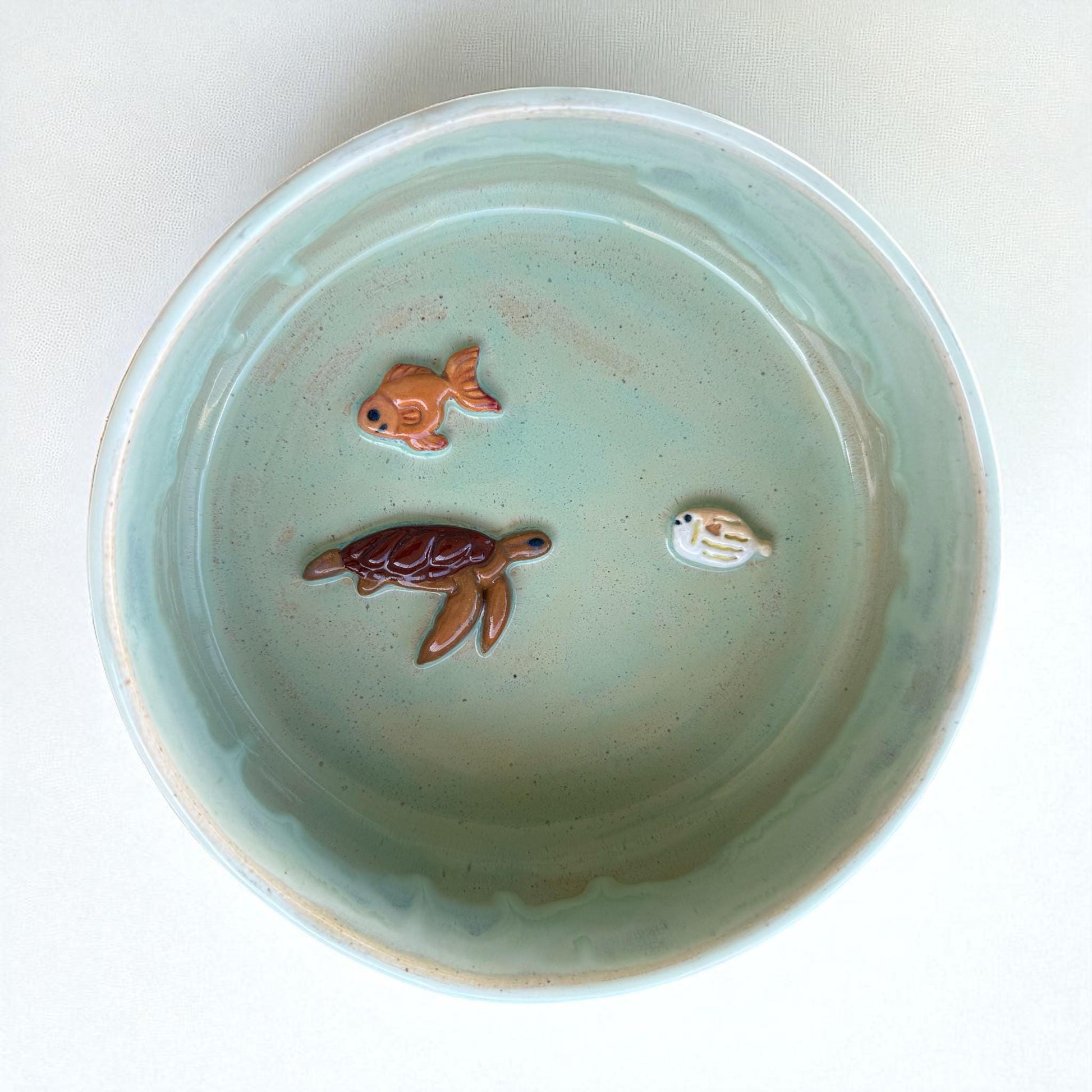 Handmade Coastal Ceramic Pet Bowl
