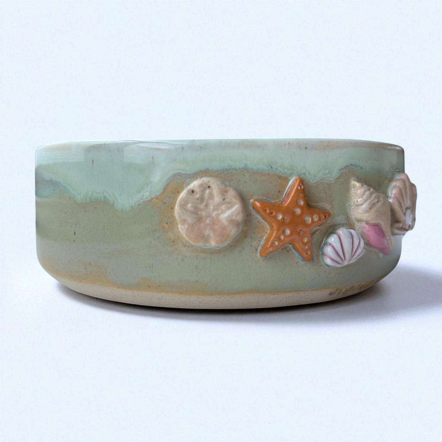 Handmade Coastal Ceramic Pet Bowl