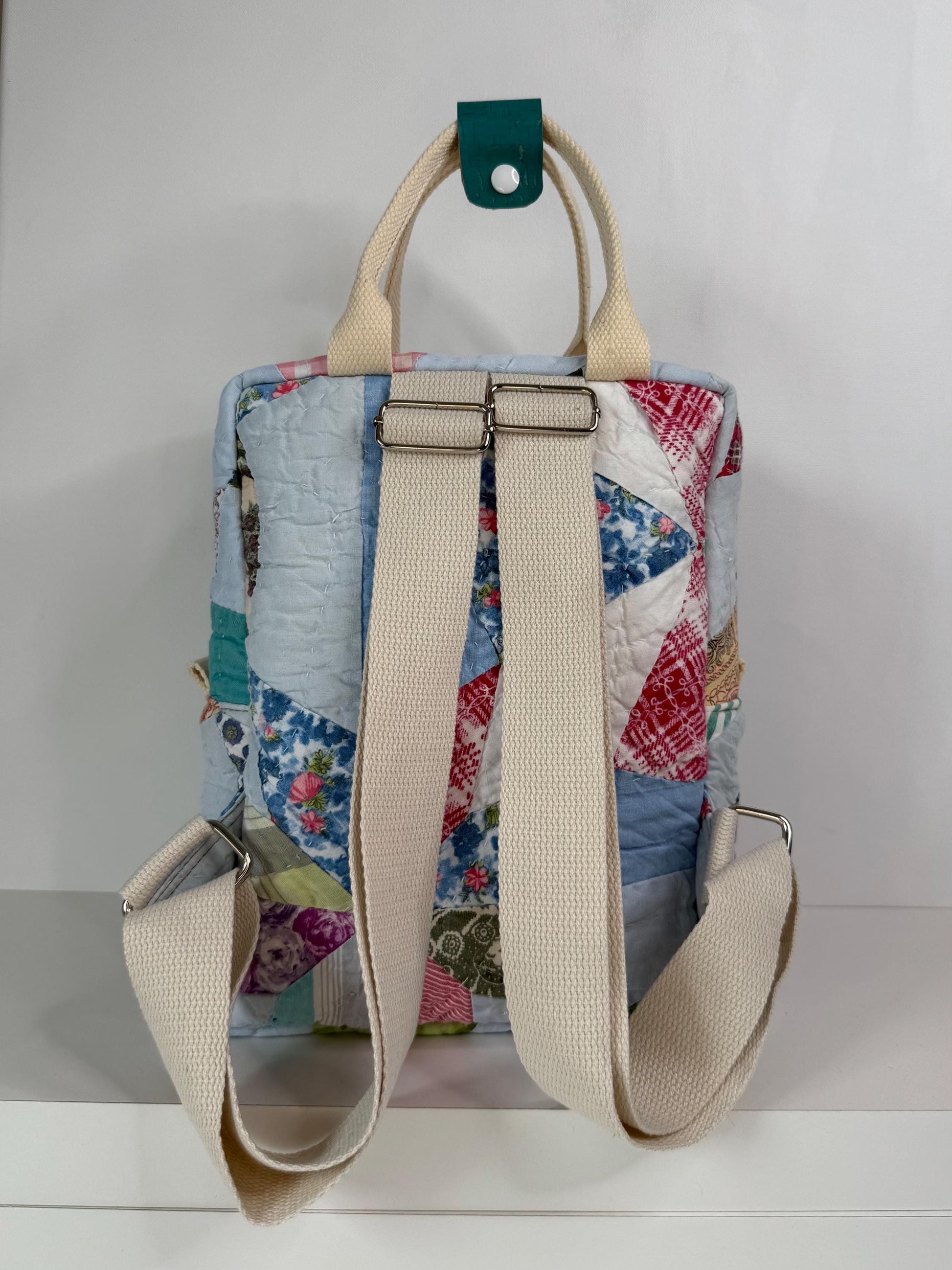 Upcycled Vintage Hand-Quilted Mini Backpack