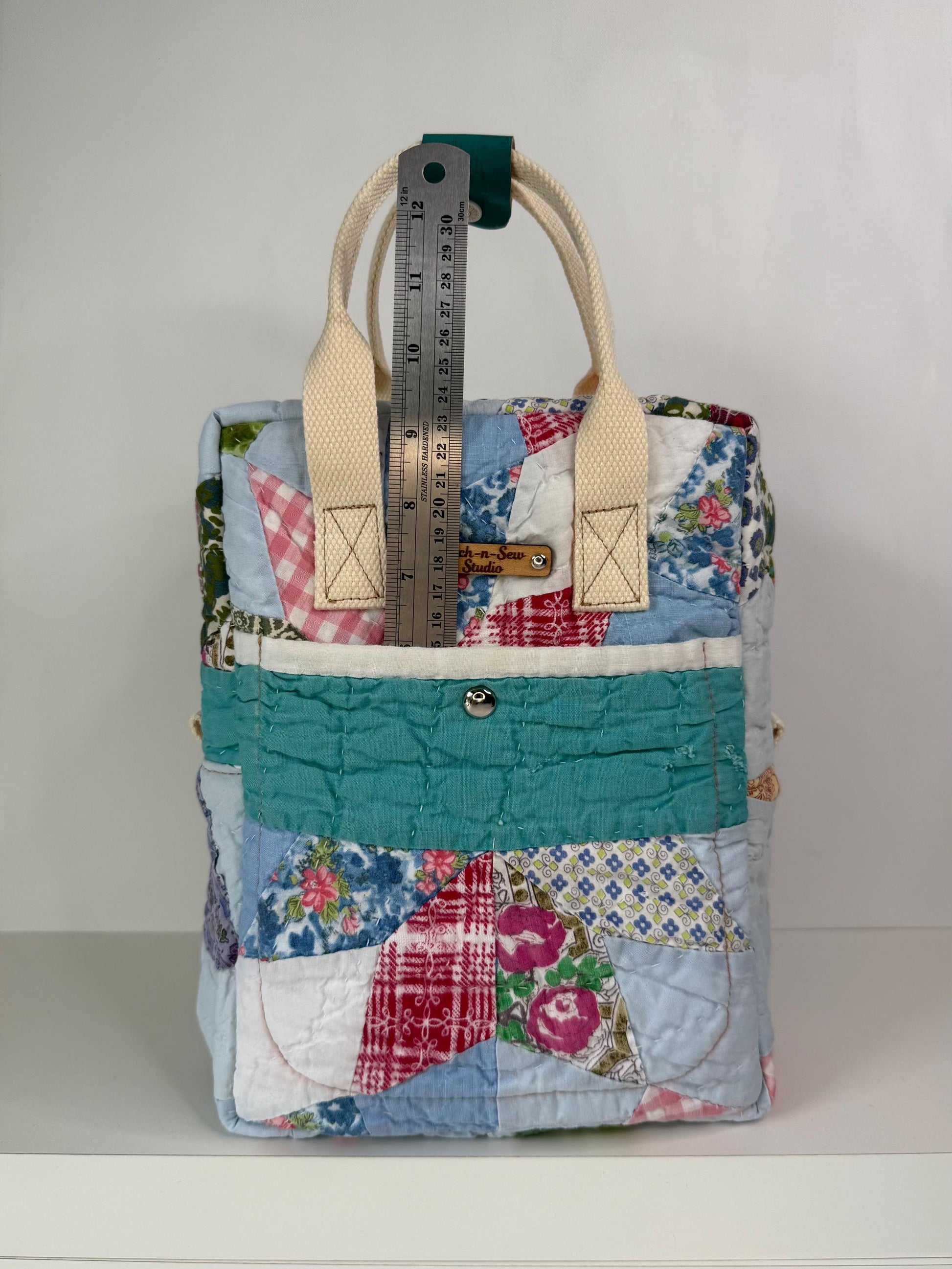 Upcycled Vintage Hand-Quilted Mini Backpack