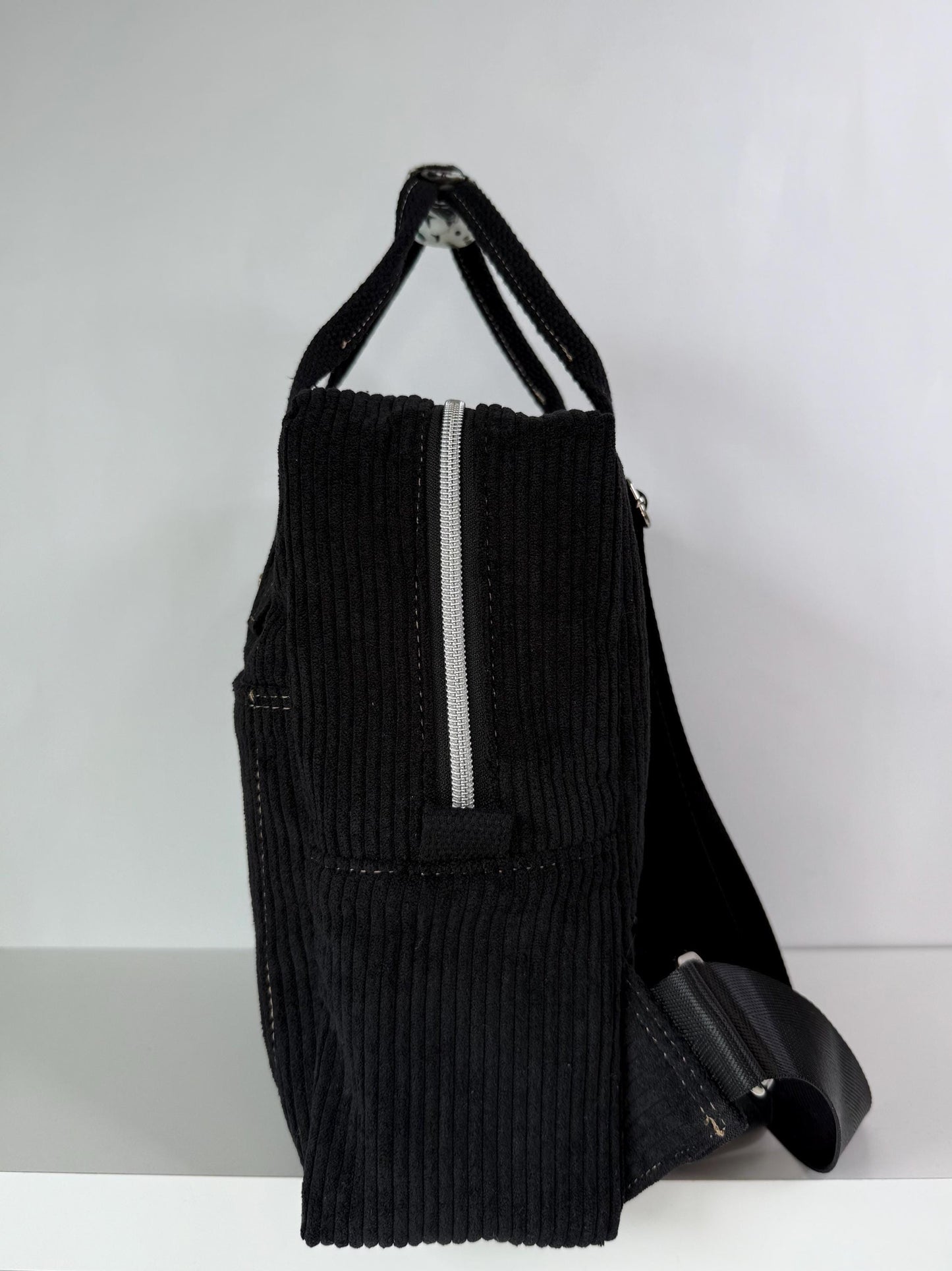 Made with Girl Math Corduroy Boxy Backpack Tote
