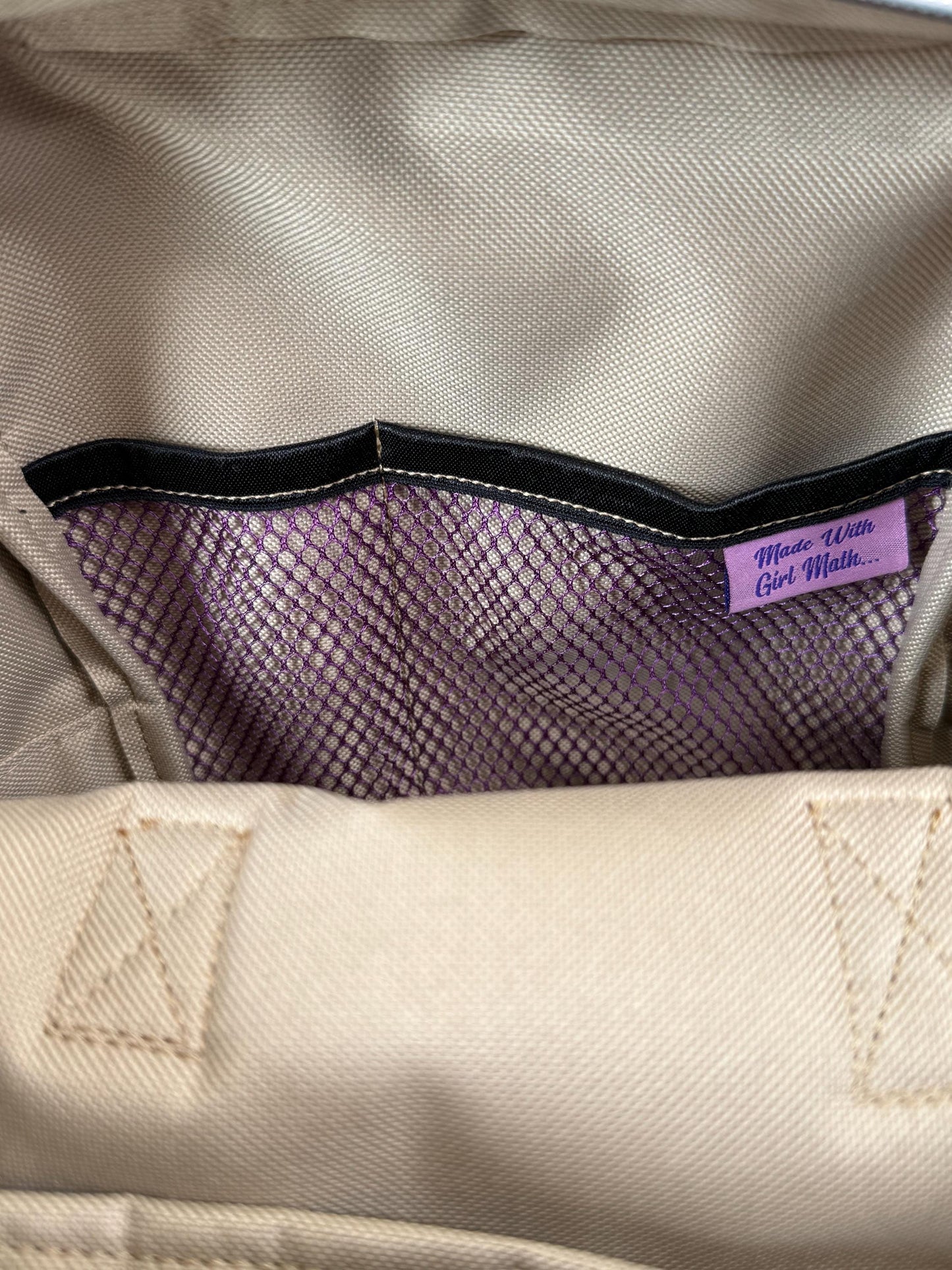 Made with Girl Math Corduroy Boxy Backpack Tote