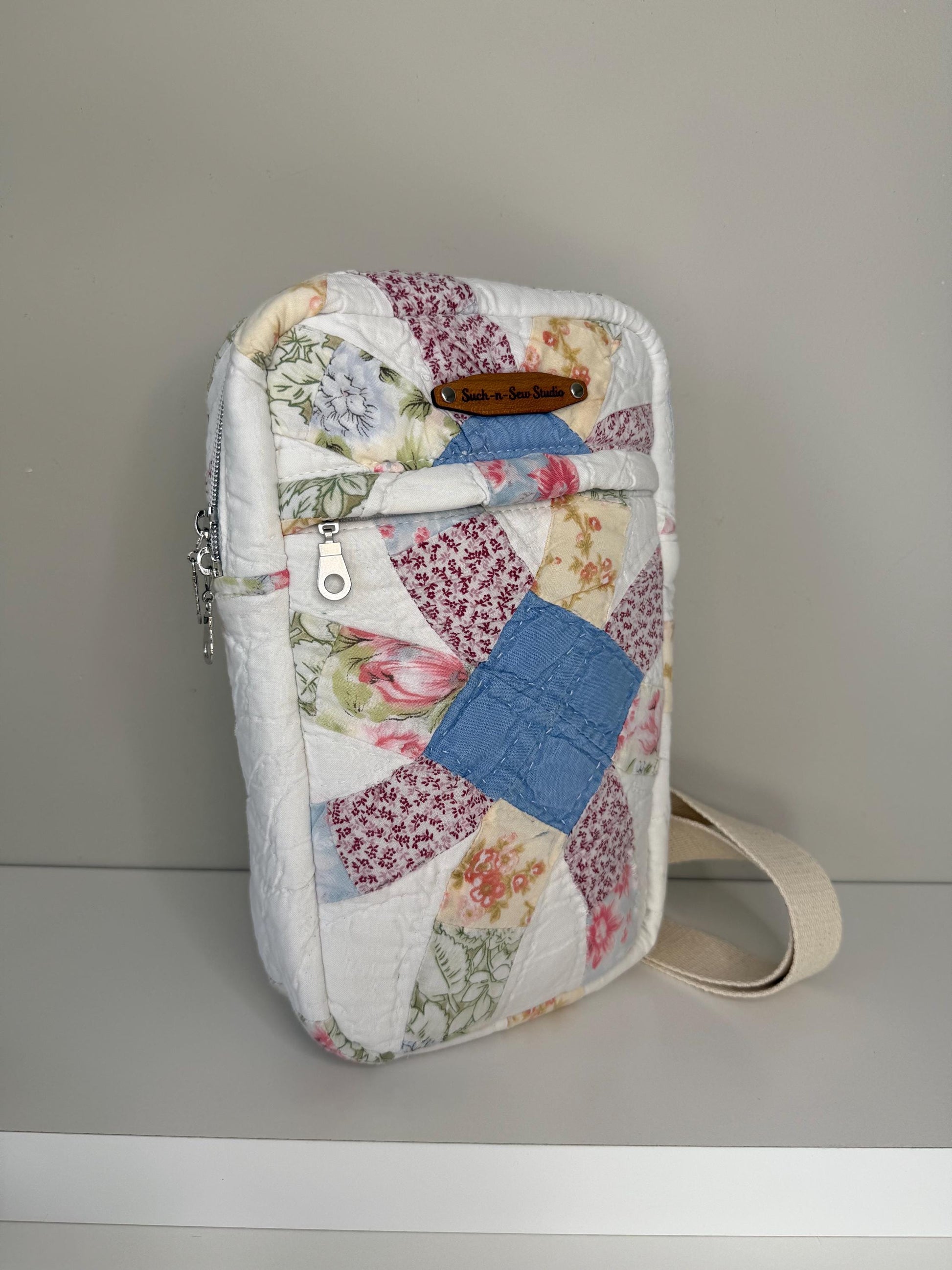 Upcycled Wedding Quilt Sling Bag