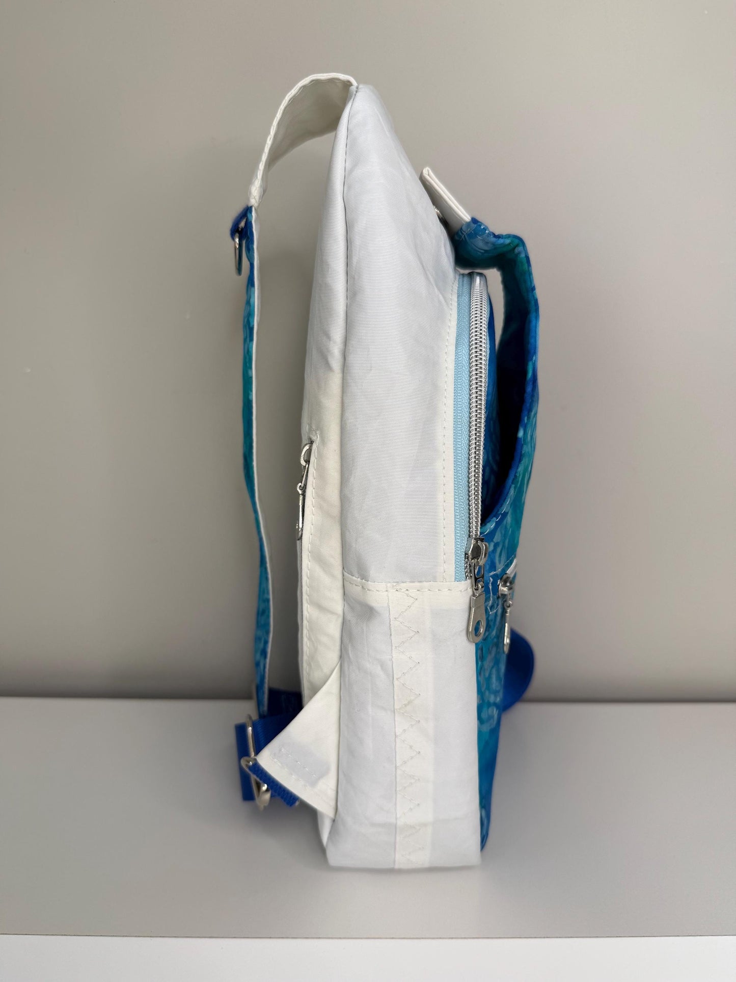 Upcycled Sailcloth and Batik Turtle Sling Bag
