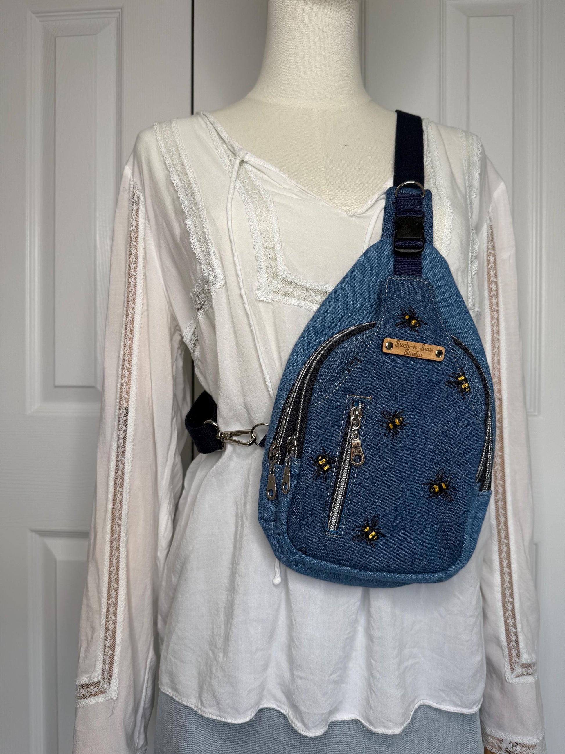 Denim Busy Bee Mini Sting Bag