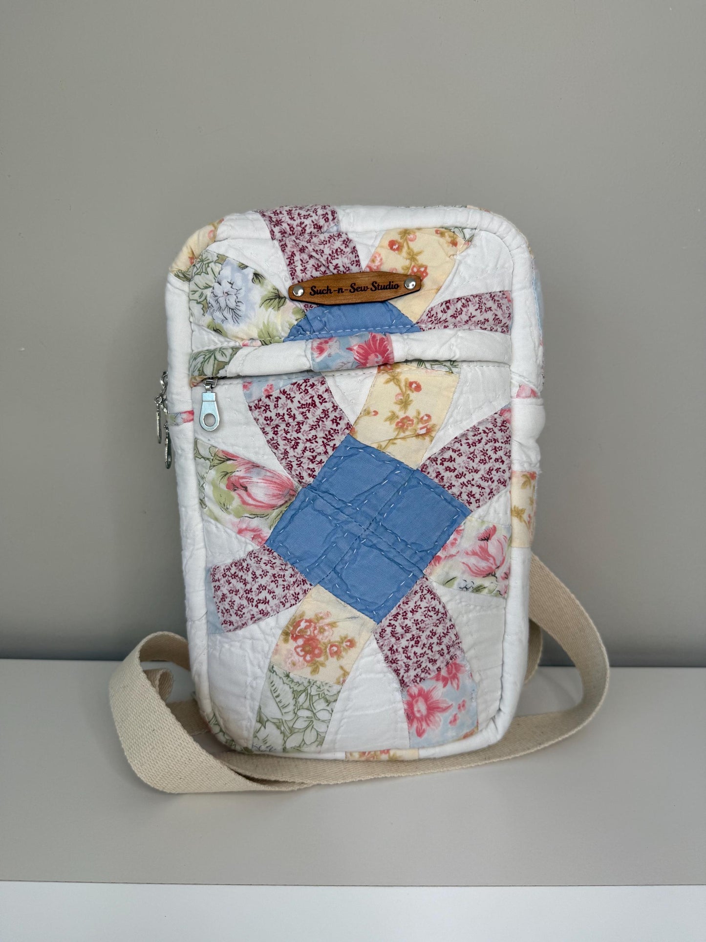 Upcycled Wedding Quilt Sling Bag